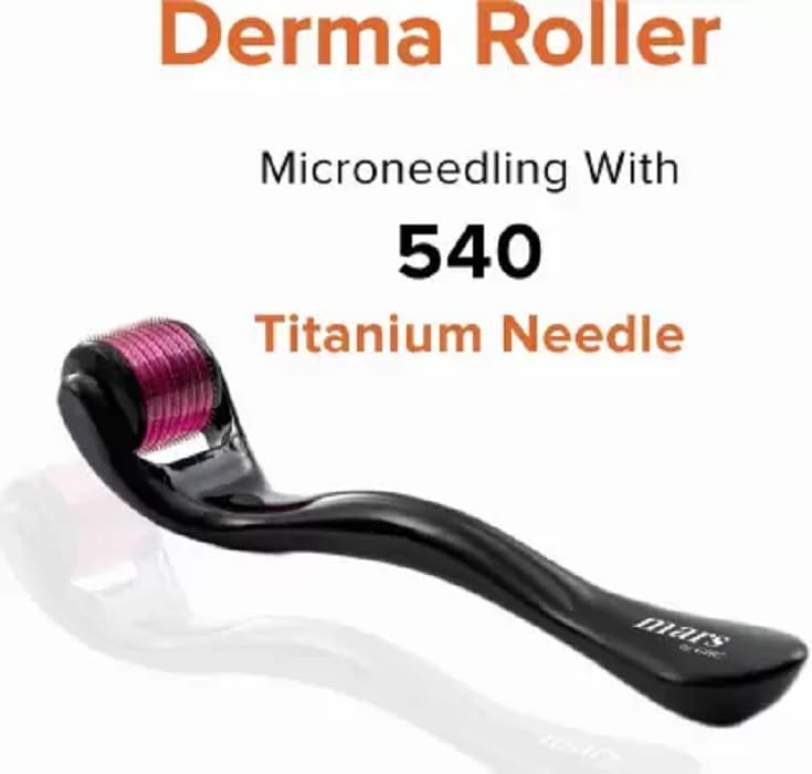 Redtize 0.5mm Titanium Micro Needle Roller for Hair Growth - 540 Medical Grade Needles | Repair Damaged Hair & Stimulate Follicles | Reduce Hair Loss & Thicken Hair | Easy to Use at Home | Perfect for Men & Women with Thinning Hair