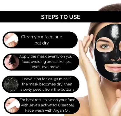 Wiffy Charcoal Peel Off Face Mask - 2 Pouch Pack (27ml Each) for Blackhead Removal & Deep Cleansing | Pack of 4 | Perfect for Spa Nights & Skincare Routines