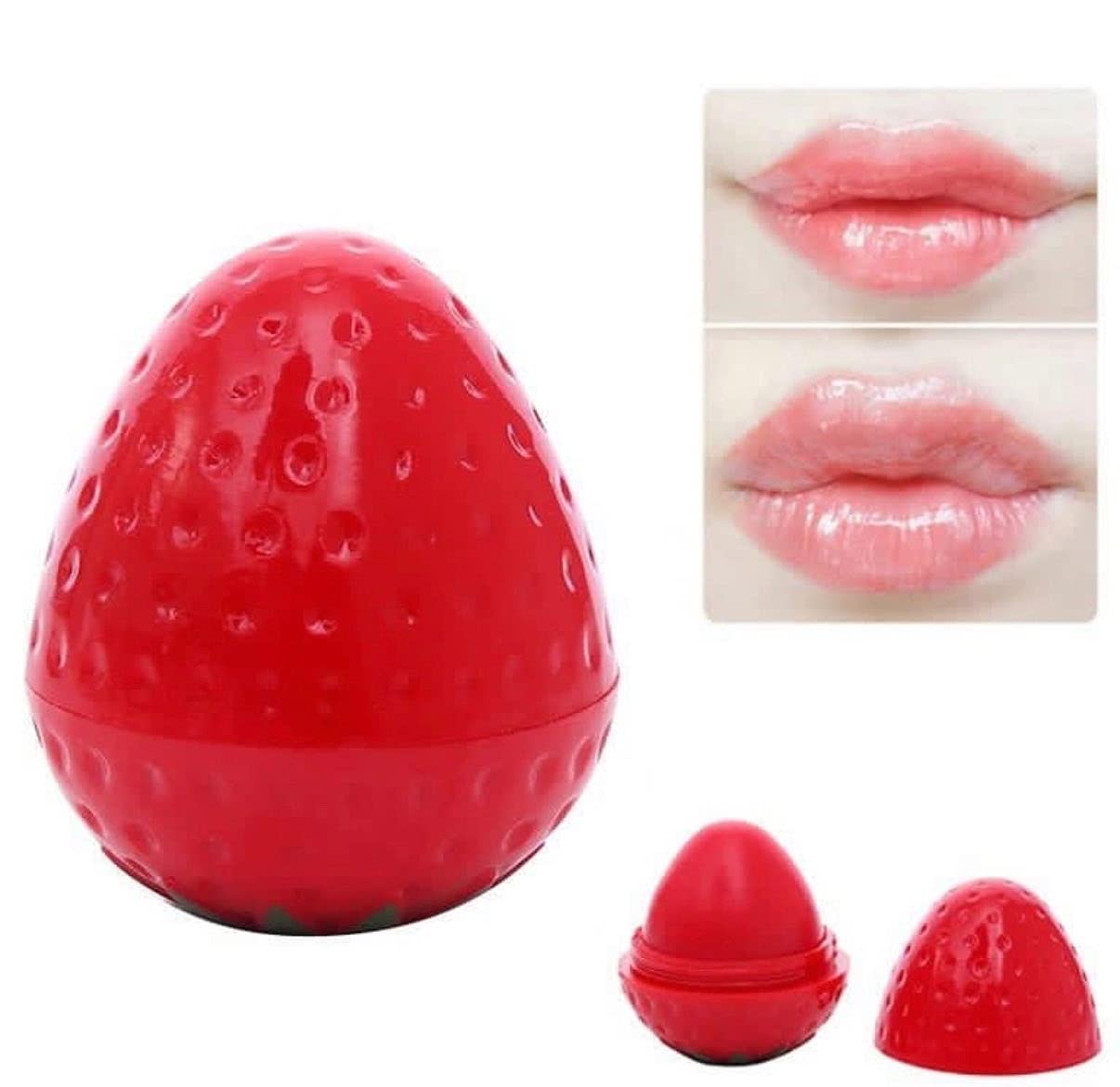 ARRX Strawberry Shaped Lip Balm - Waterproof, Long Lasting Moisturizing Lip Care for Dry Lips - Perfect for Travel, Makeup & Daily Use (Pack of 1)