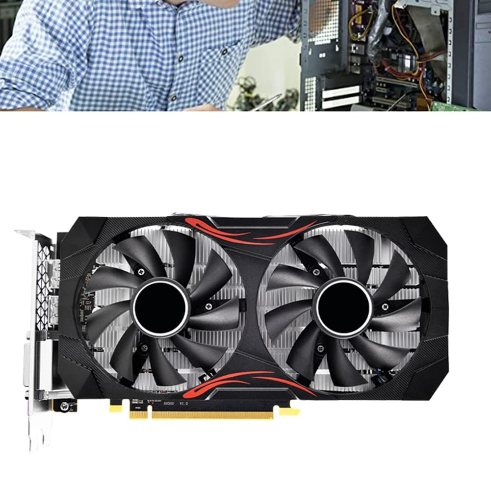 Knadgbft AMD Gaming Graphics Card - 1284M/8100MHz, PCIE3.0 16X, 3XDP 1XHD 1XDVI, 8Pin Dual Fan - Perfect for Mining, Gaming & High-Performance Computing