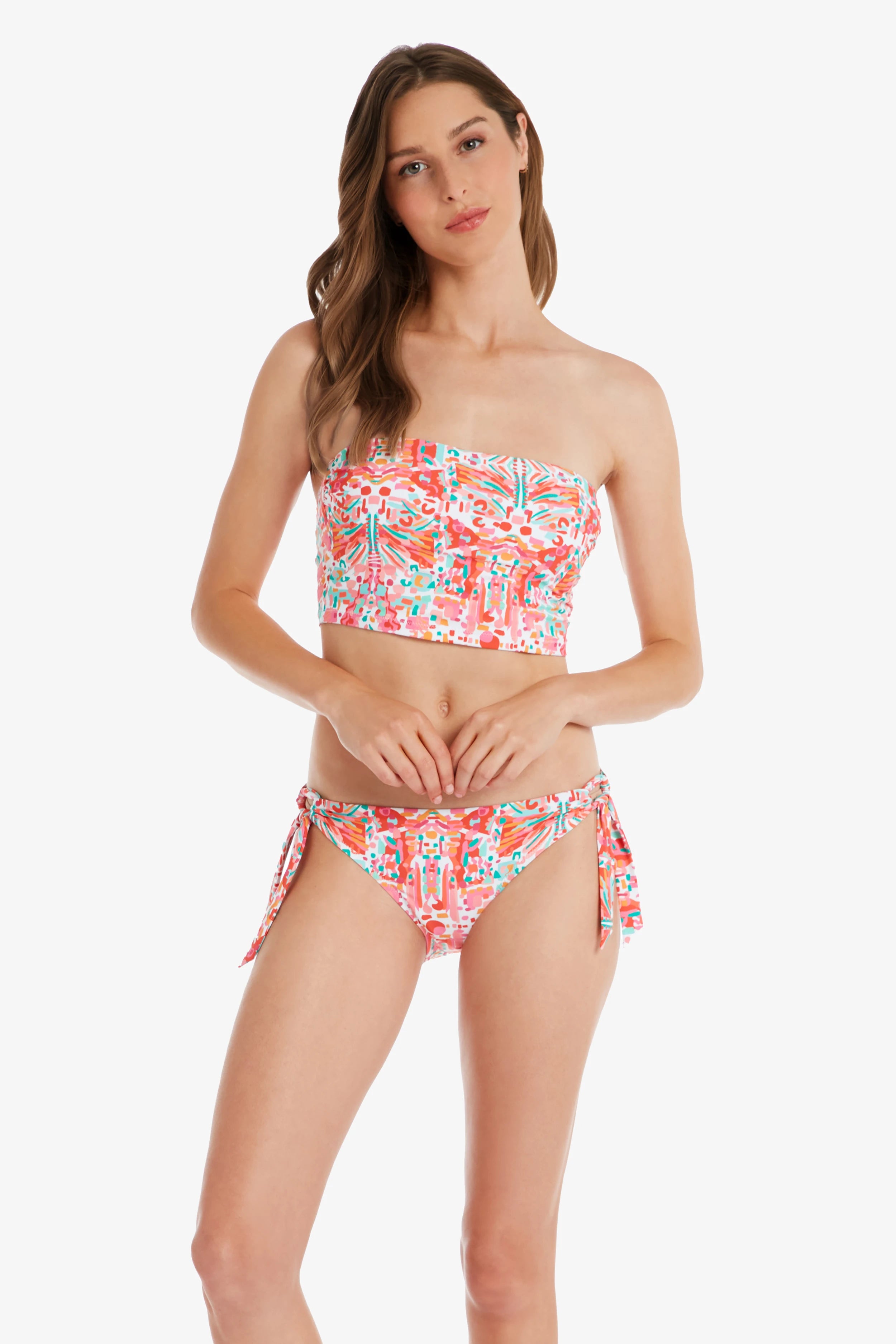 Jungle De Rio Midi Bandeau - Floral Print Stretch Bikini Top for Women | Beachwear, Pool Party, Summer Vacation