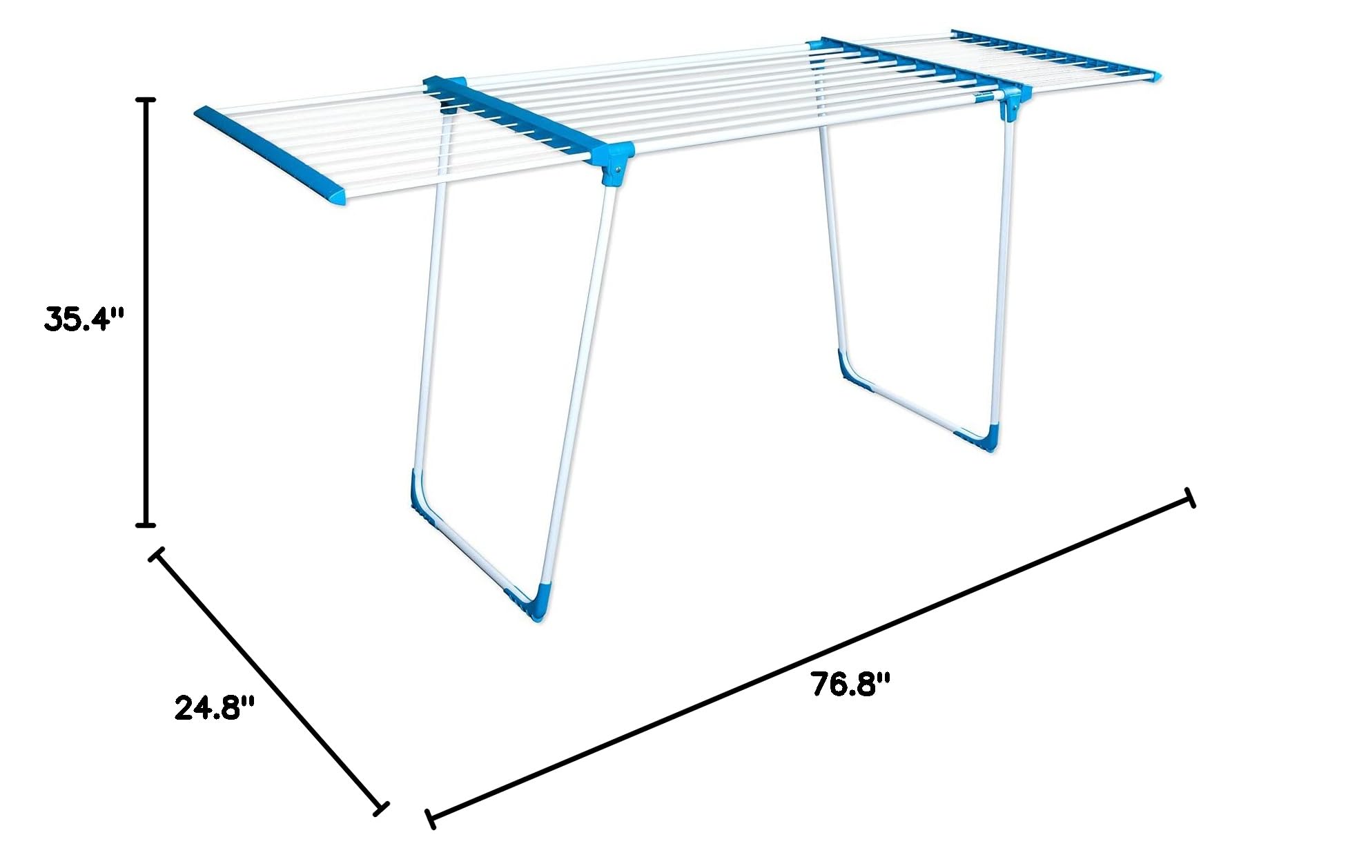 Daytek Expandable Clothes Drying Rack - 65 Feet Large Capacity Indoor/Outdoor Laundry Rack for Clothes, Towels & Bedding - Space Saving Foldable Design for Apartments, Balconies & Travel