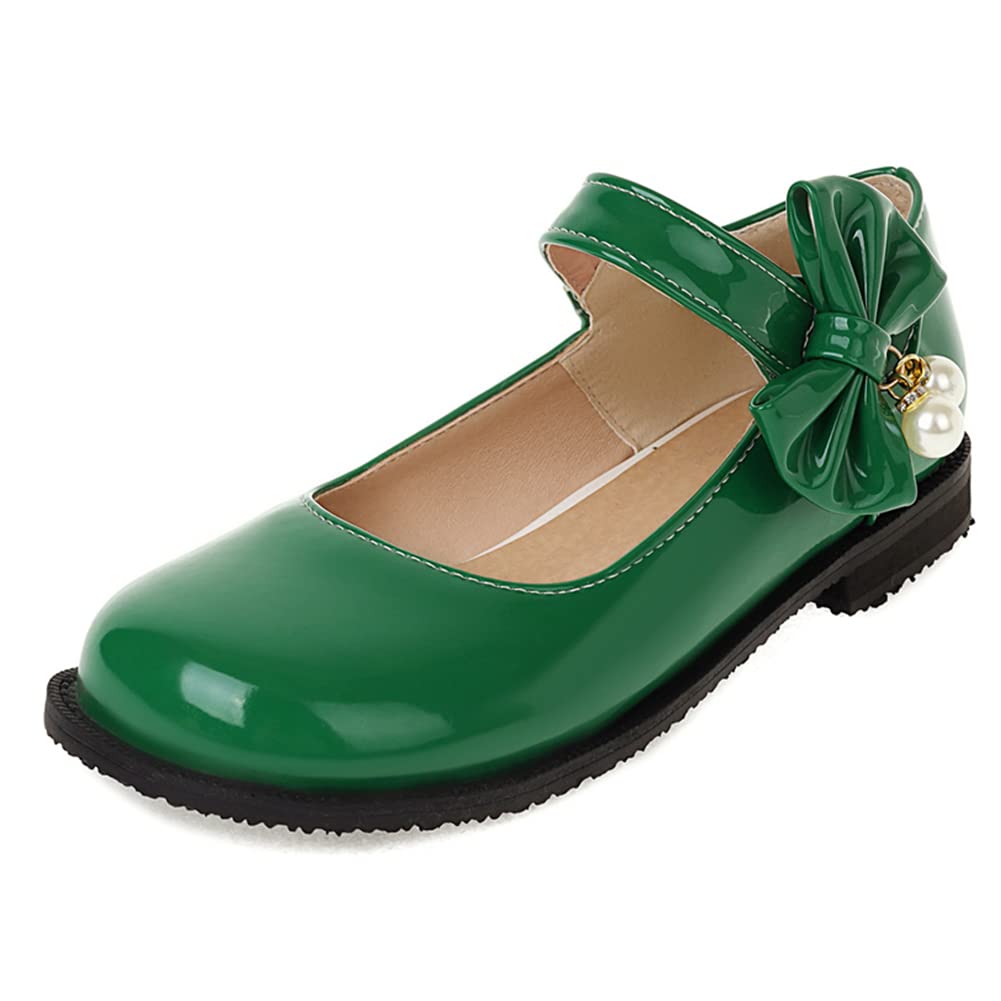 Furcross Women's Sweet Bow Flat Mary Jane Shoes - Patent Leather Ballet Flats with Round Toe - Comfortable Pumps for Work, Office & Casual Wear