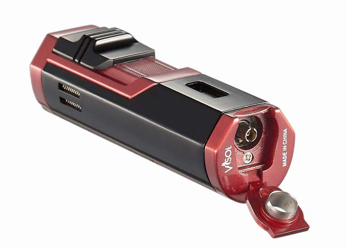 Visol Andes Triple Torch Cigar Lighter - Windproof Jet Flame Butane Lighter (Red & Black) - Perfect for Cigars, Cigarettes & Outdoor Use