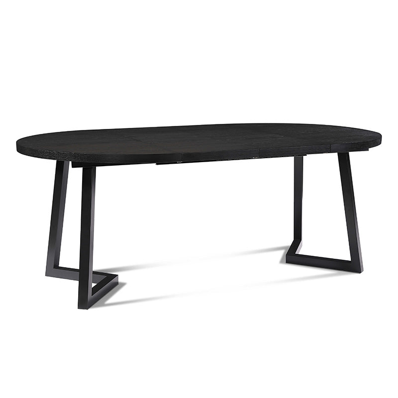 NOVAH Extendable Dining Table 120-200cm, Black - Expandable Kitchen Table for Small Spaces, Perfect for Family Dinners & Entertaining Guests