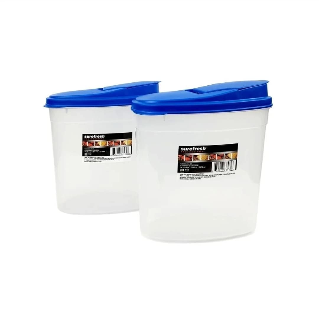2-Piece SureFresh Food Storage Containers with Lids - Airtight Kitchen Organizers for Meal Prep, Leftovers & Pantry Organization (Set of 2)