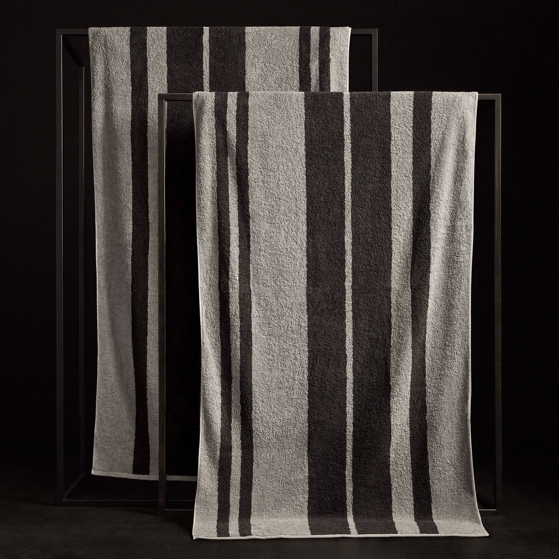 Premium Wide Stripe Beach Towel - Soft & Absorbent Sand-Free Quick Dry - Fog/Slate Color - Perfect for Pool, Beach, Vacation & Outdoor Activities