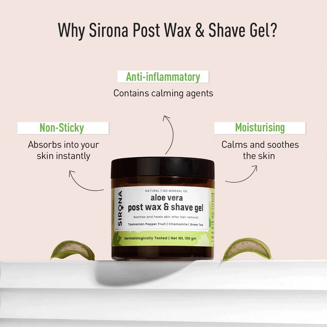 Sir ona Natural Mineral Oil Free Post Shave Gel - Soothing After Shave Lotion for Men & Women (100g) | Hydrates & Calms Skin After Shaving for Smooth Results