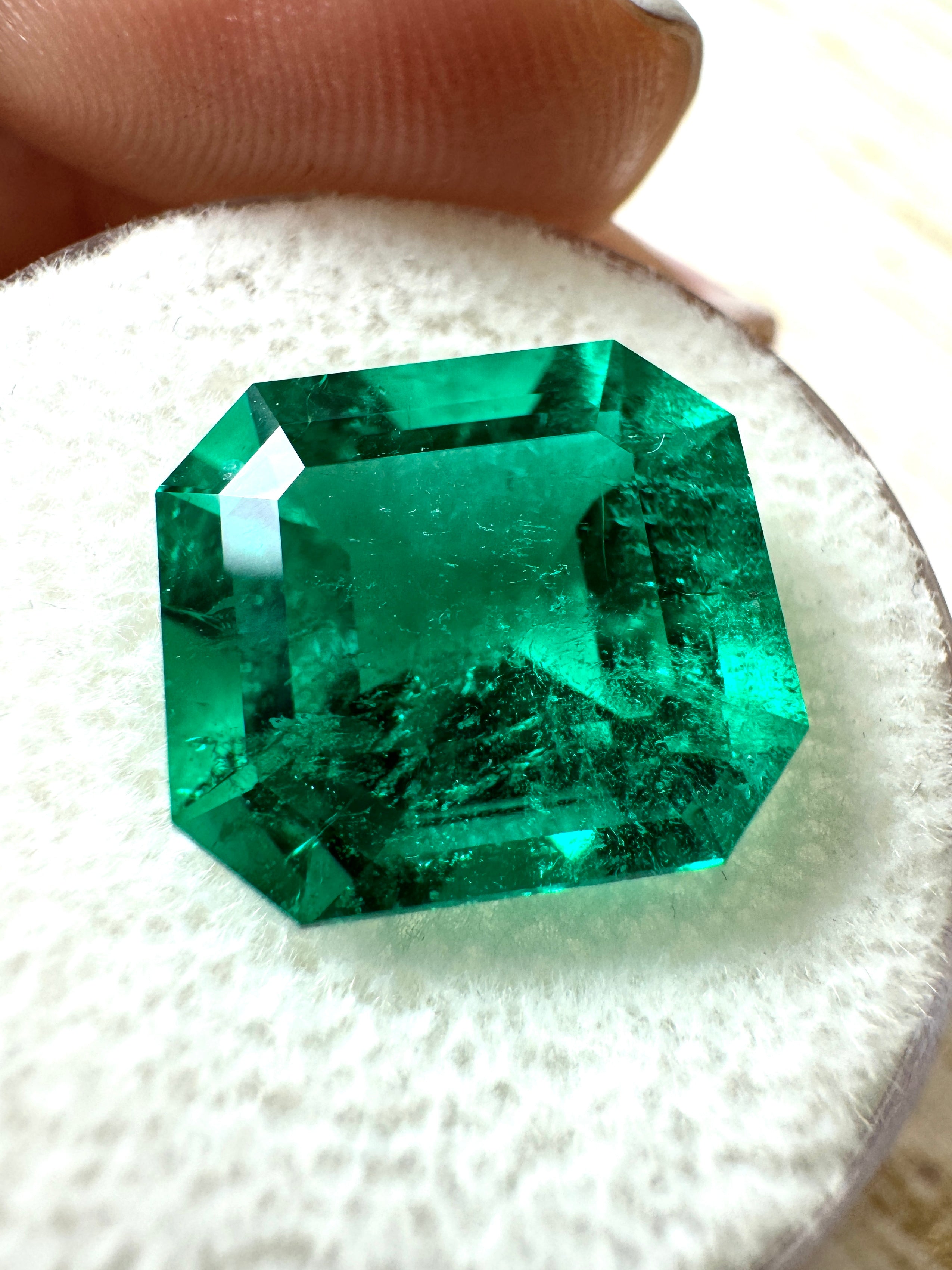 7.51 Carat GIA Certified 13x12mm Natural Loose Colombian Emerald - Emerald Cut, Investment Grade Gemstone for Jewelry Making, Engagement Rings & Luxury Collections
