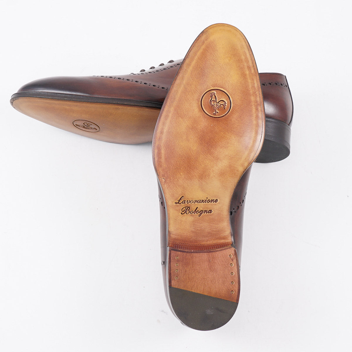 Di Bianco Antiqued Leather Wholecut Dress Shoes for Men - Handcrafted Genuine Leather Oxfords for Formal Wear & Business Occasions