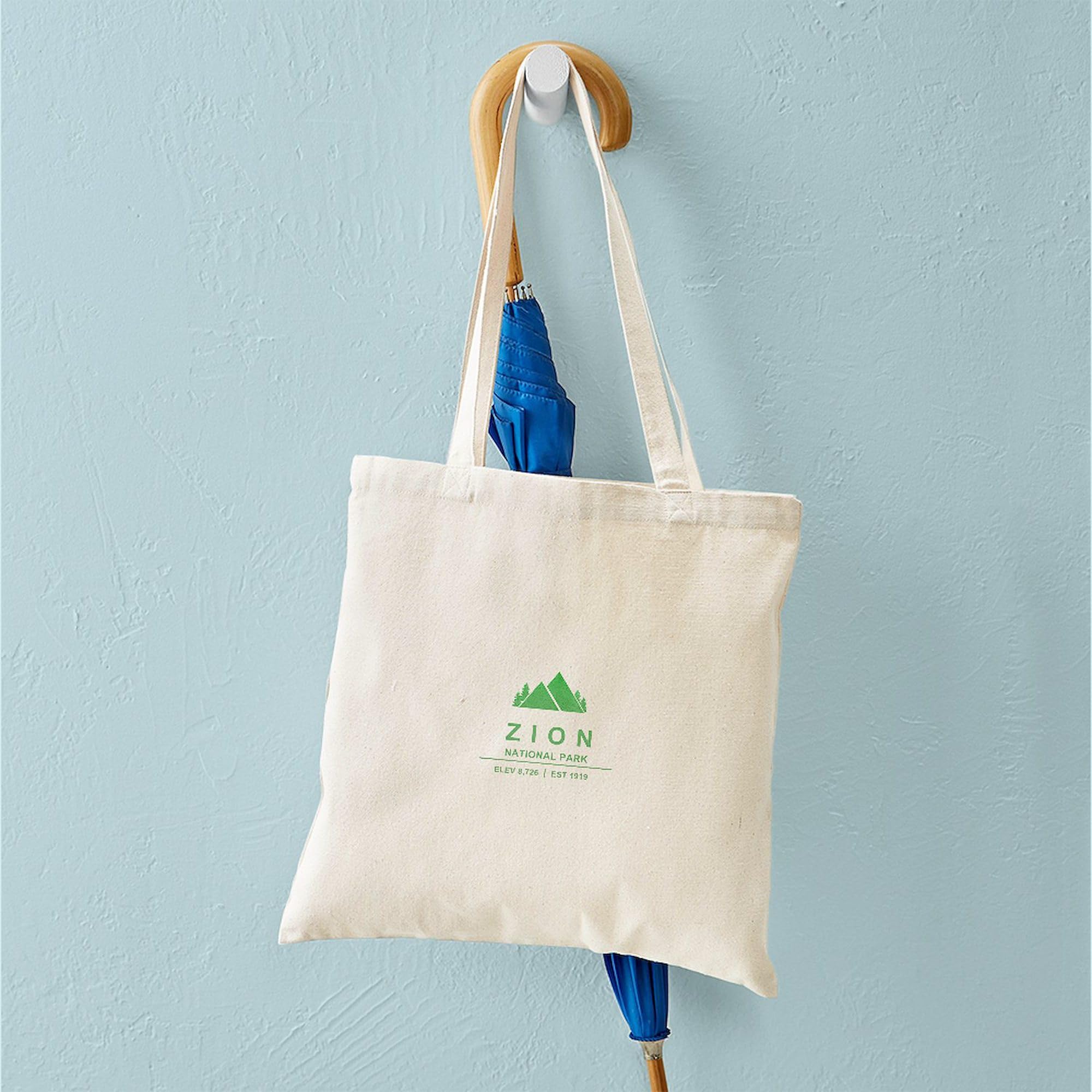 Zion National Park Utah Tote Bag - Natural Canvas Reusable Shopping Bag for Travel, Groceries & Beach