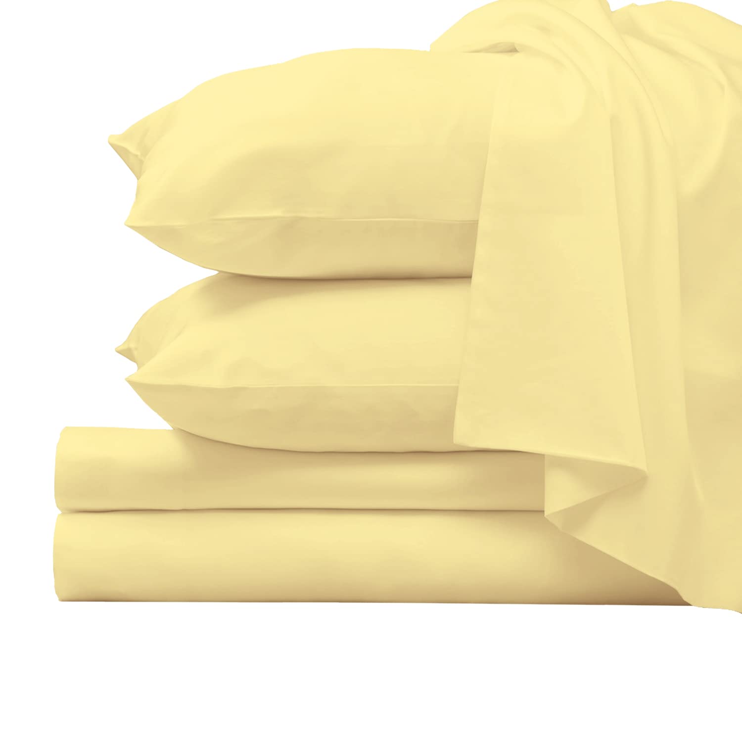 Pizuna 100% Cotton Full Size Bed Sheets Set - 1000 Thread Count Long Staple Luxury Sateen Bedding with Pillowcases, Cooling Breathable Sheets for 15