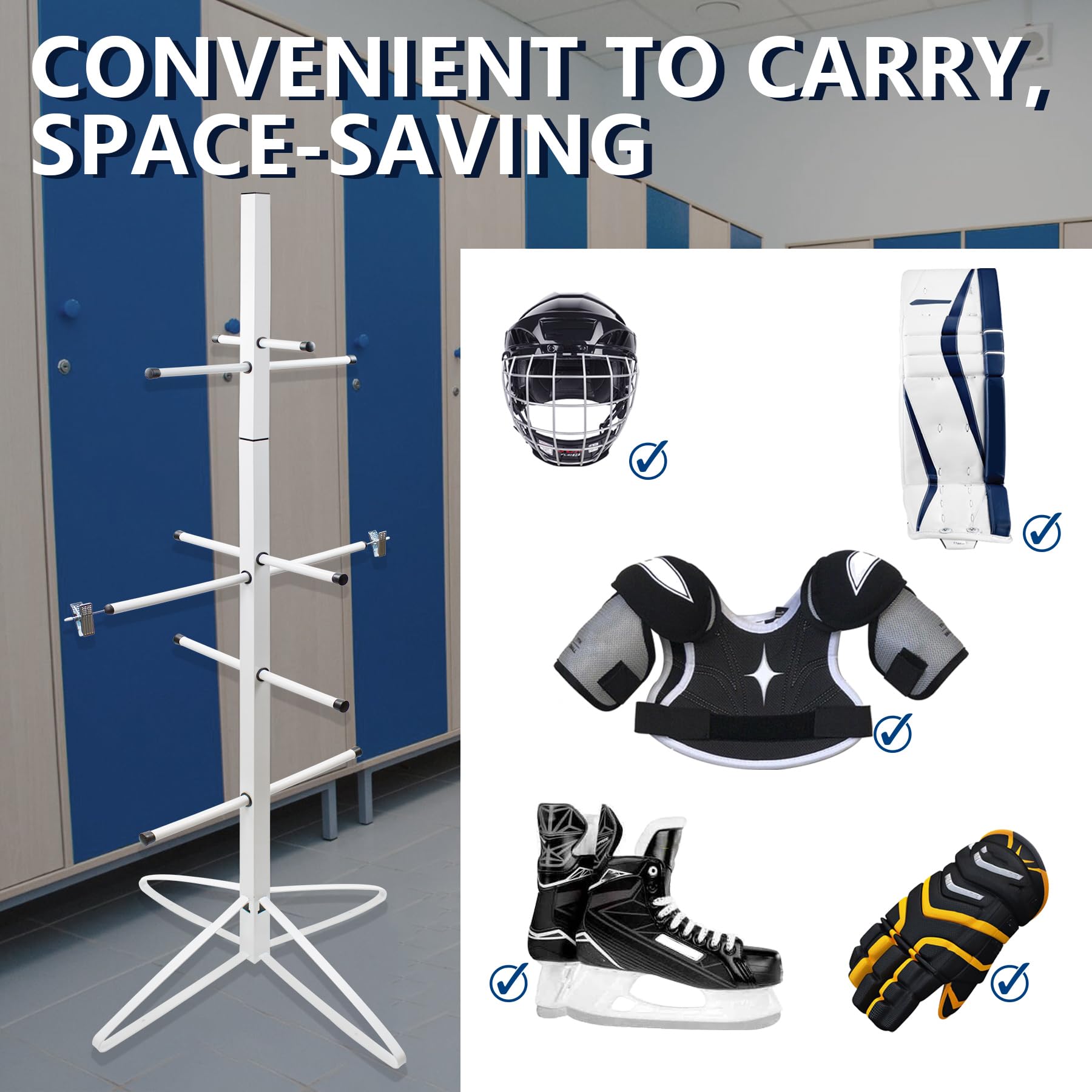 NULTRUMA Hockey Gear Dryer Rack - Sports Equipment Drying for Adults & Youth - Perfect for Locker Rooms & Home Use
