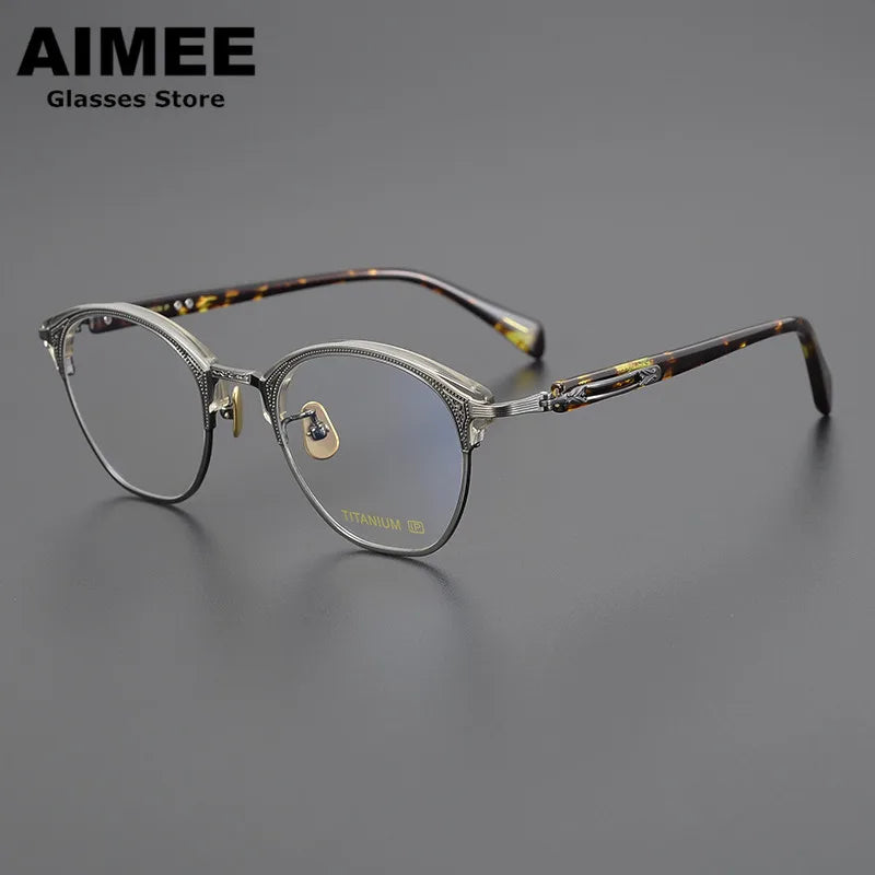Stylish Aimee Unisex Square Titanium Acetate Eyeglasses 5051 - Lightweight & Durable Frame for Work, Reading & Fashion