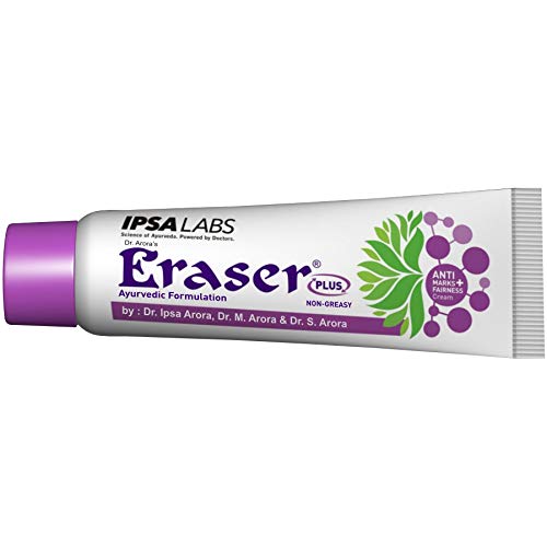 Eraser Plus Anti Marks & Fairness Ayurvedic Scar Cream - Dark Spots Remover for Pregnancy, Pimple Marks, Pigmentation, Blemish, Wrinkles & Tan | Skin Whitening & Glowing Face Treatment for Men & Women 15g | Perfect for Daily Skincare Routine & Post-Acne Care