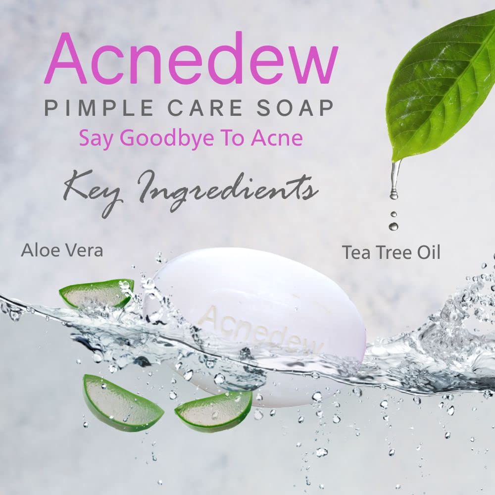 Acnedew Anti Acne Soap with 0.2% Salicylic Acid - Pimple Treatment for Acne Prone Skin - Pack of 2 (75g Each) - Gentle Cleansing for Face & Body - Perfect for Daily Skincare Routine