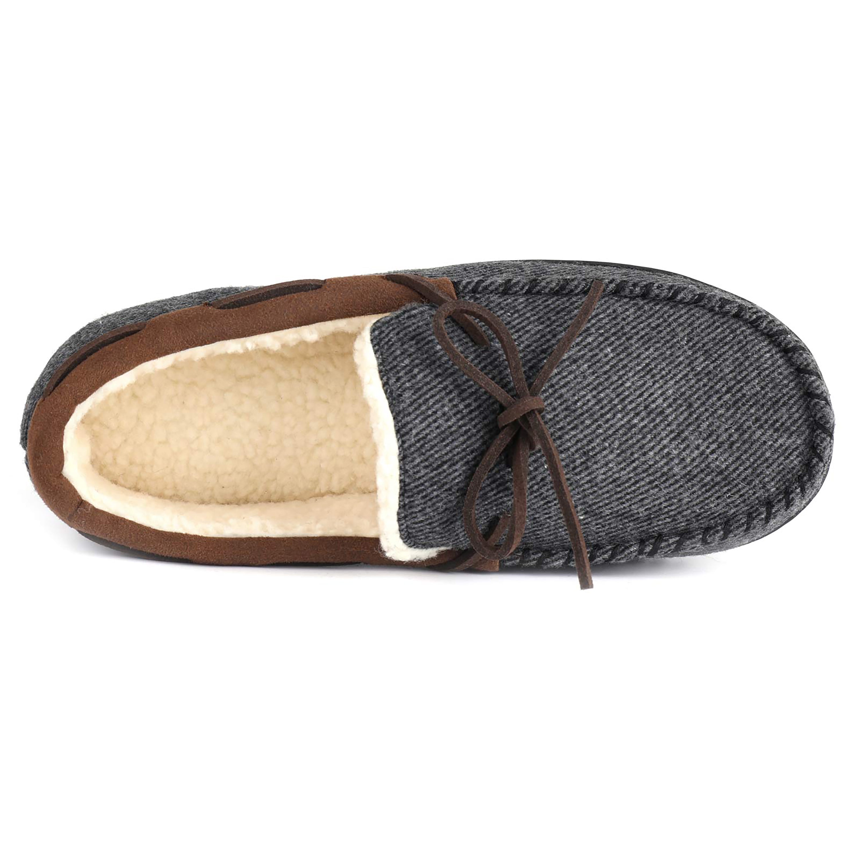 Men's Samuel Sherpa Lined Moccasin Slippers - Warm Winter House Shoes for Indoor Comfort & Cozy Relaxation at Home