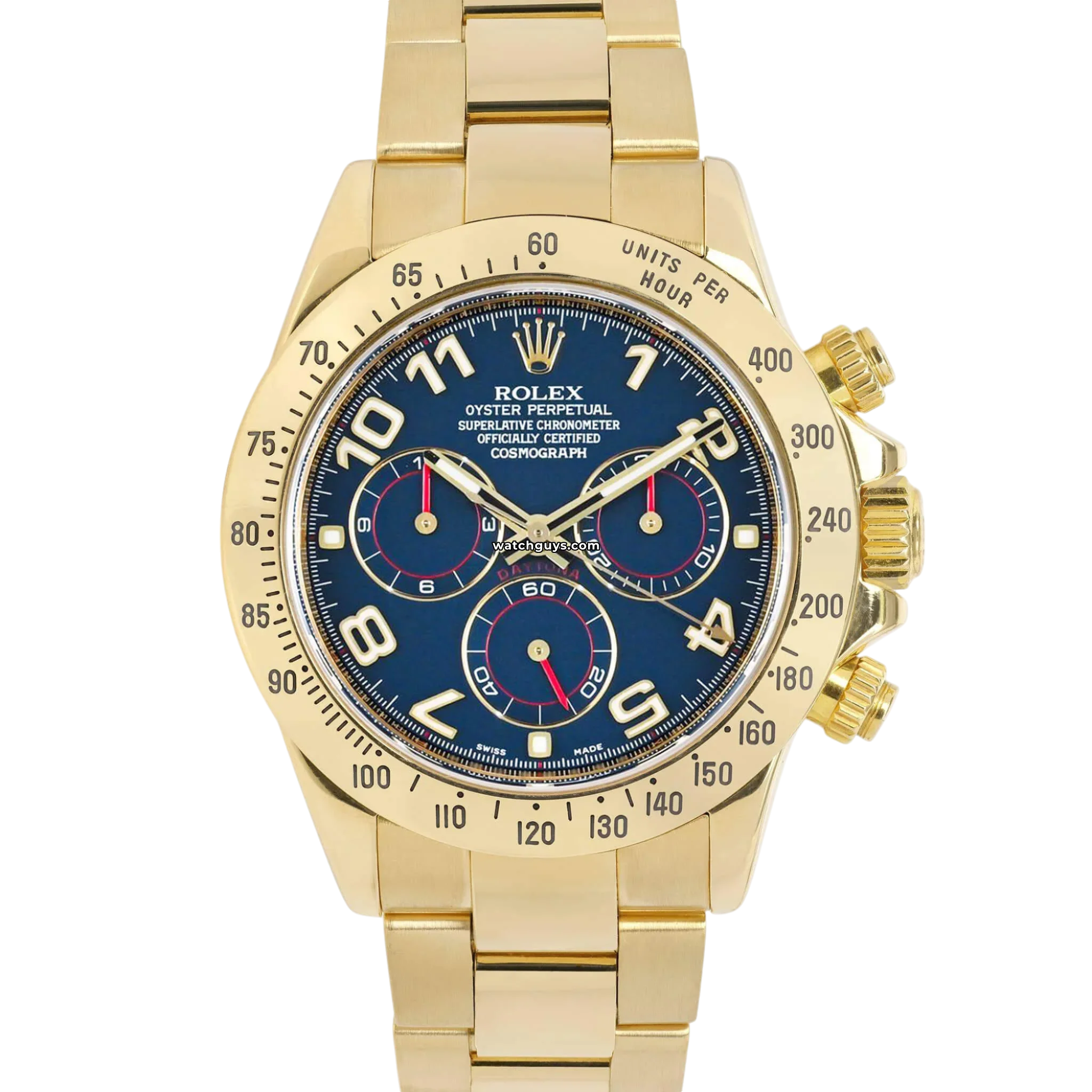 Rolex Daytona 116528 Men's Luxury Watch - Blue Arabic Dial, Automatic Movement, Stainless Steel & Gold - Perfect for Business, Gifts & Special Occasions
