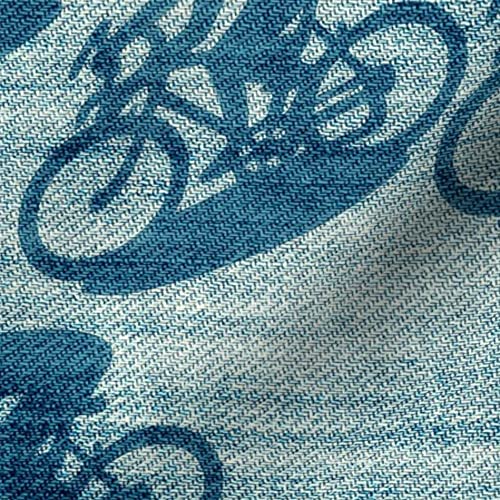 Wheels Bicycle Bike Blue Pattern Printed Petal Signature Cotton Fabric - Fat Quarter for Sewing, Quilting, Apparel & Crafts | Spoonflower Premium Fabric for Home Decor, DIY Projects & Gift Making
