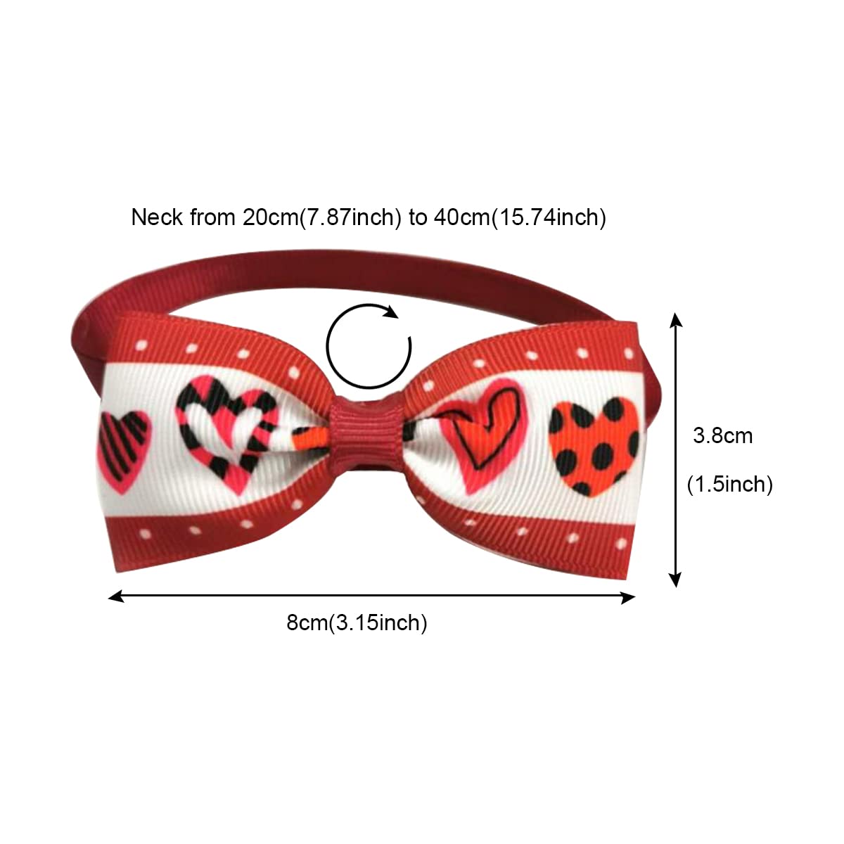 Wepetyo 20Pcs Dog Bow Ties - Mixed Styles Pet Neck Bows for Puppy Cat & Dog - Bulk Collar Accessories for Grooming, Photography, Birthday, Holiday & Valentine Party Gifts - Perfect for Pet Weddings, Costume Parties & Special Occasions