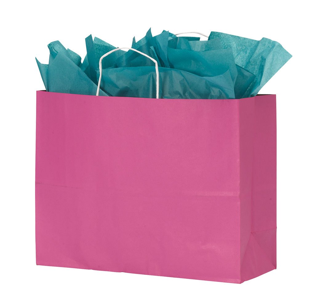 Eco-Friendly Large Pink Paper Shopping Bags - Reusable Grocery Bags for Retail Stores, Parties & Gift Packaging