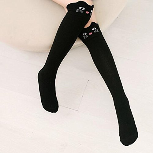 Cute Animal Print Knee High Socks for Girls - Soft Cotton School Uniform Stockings & Compression Socks - Perfect for School, Sports, and Everyday Wear