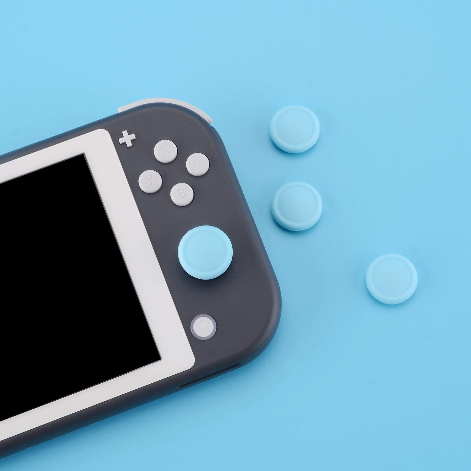 eXtremeRate PlayVital Switch Joystick Caps - Silicone Thumbstick Covers for Nintendo Switch OLED/Switch Lite (Heaven Blue) | Enhanced Grip & Comfort for Gaming | Perfect for Switch Joy-Con Analog Stick Protection
