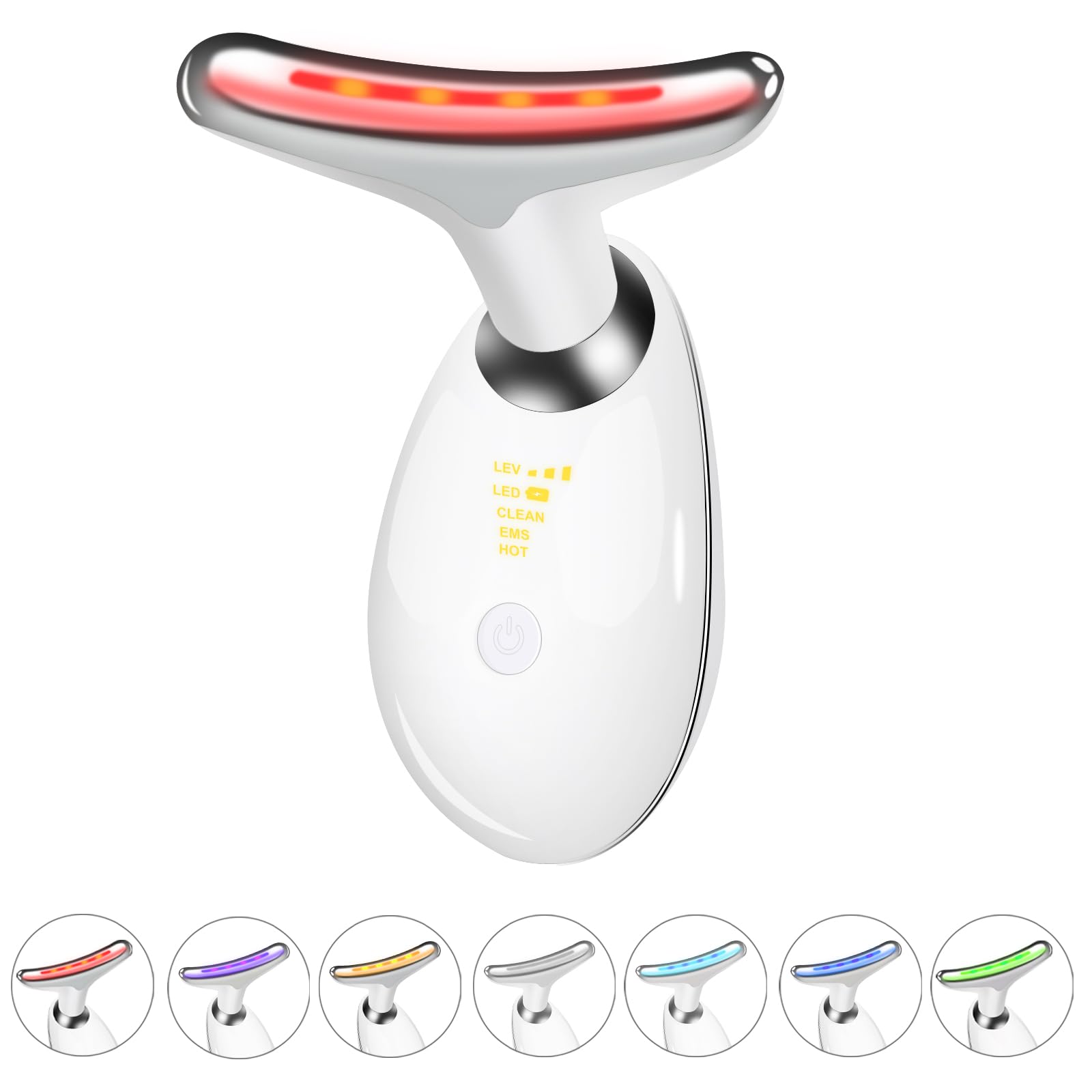 7-in-1 Facial Massager for Neck & Face - Skin Care Device with Vibration, Heat & Microcurrent Therapy | Portable Beauty Tool for Anti-Aging, Wrinkle Reduction & Face Sculpting | Perfect for Home Spa & Travel Skincare Routine