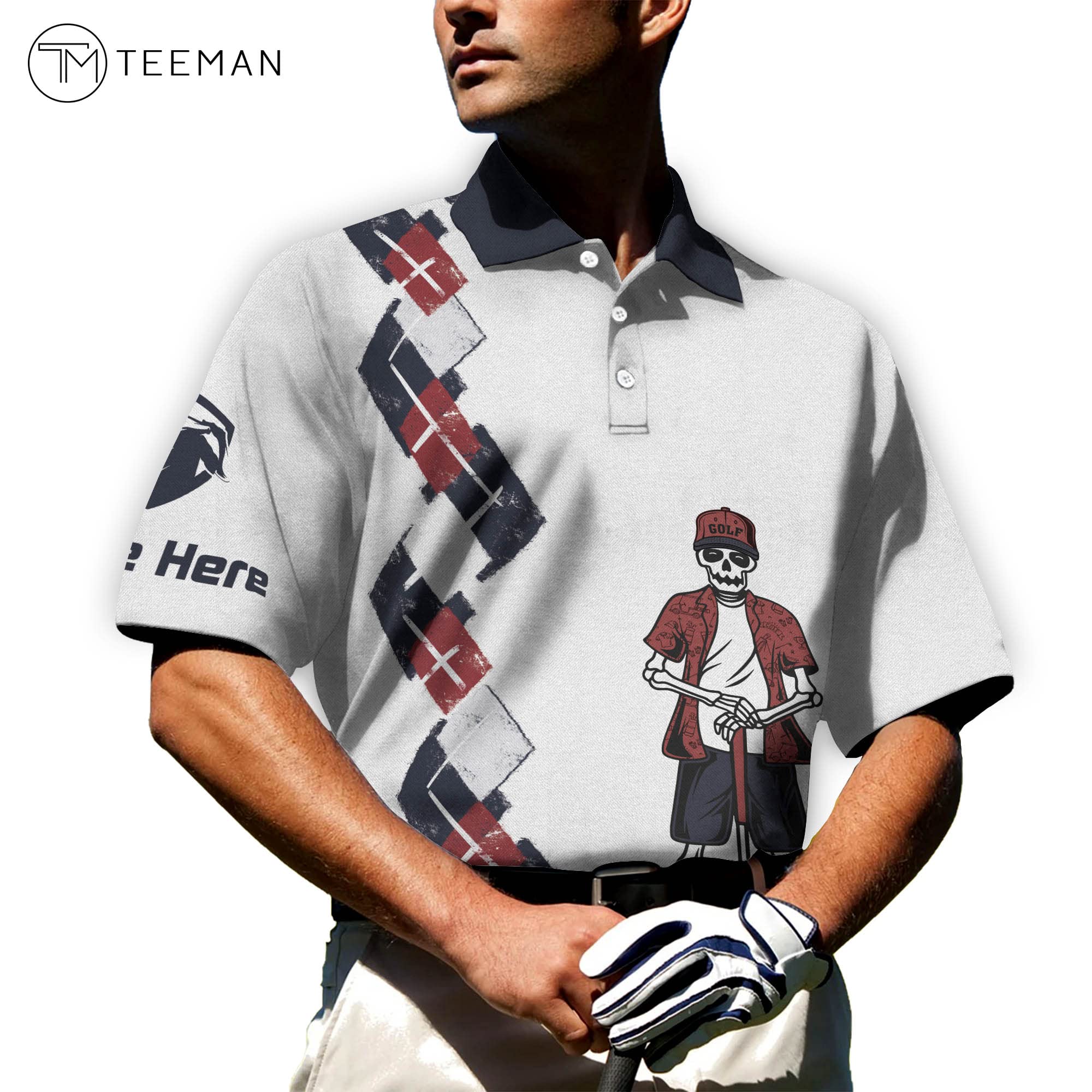 TEEMAN Custom Funny Golf Polo Shirts for Men - Crazy Wild Print Short Sleeve Polos - Perfect Gift for Dad | Ideal for Golf Outings, Father's Day & Casual Wear