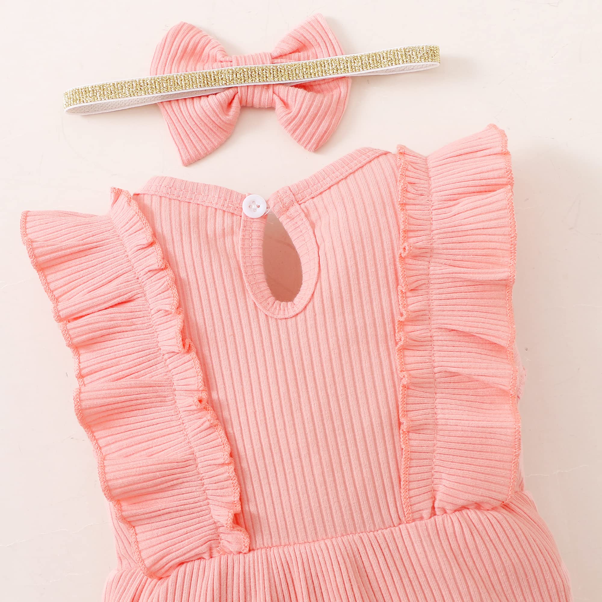 Mioglrie Newborn Baby Girl Clothes - Soft Cotton Short Sleeve Romper Jumpsuit for 0-24 Months | Perfect for Summer, Playdates & Photo Shoots
