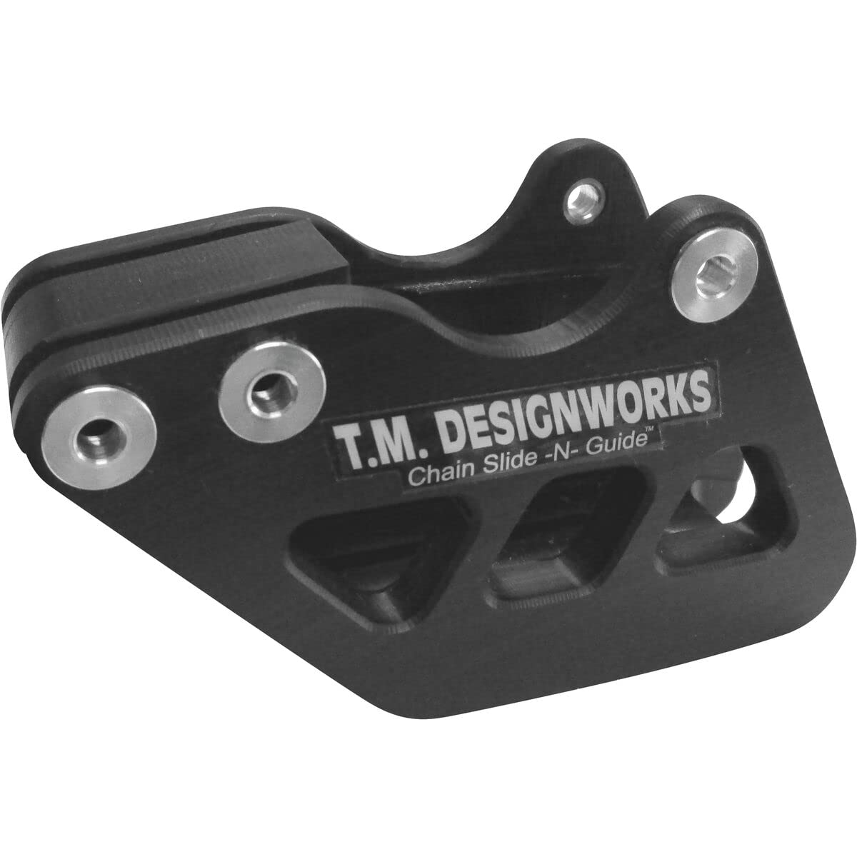 T.M Design Works FACTORY EDITION Rear Chain Guide with Powerlip Rollers - Black (RCG-HUQ-BK) | High-Performance Driveline Protection for Dirt Bikes & ATVs | Off-Road, Motocross & Trail Riding Accessories