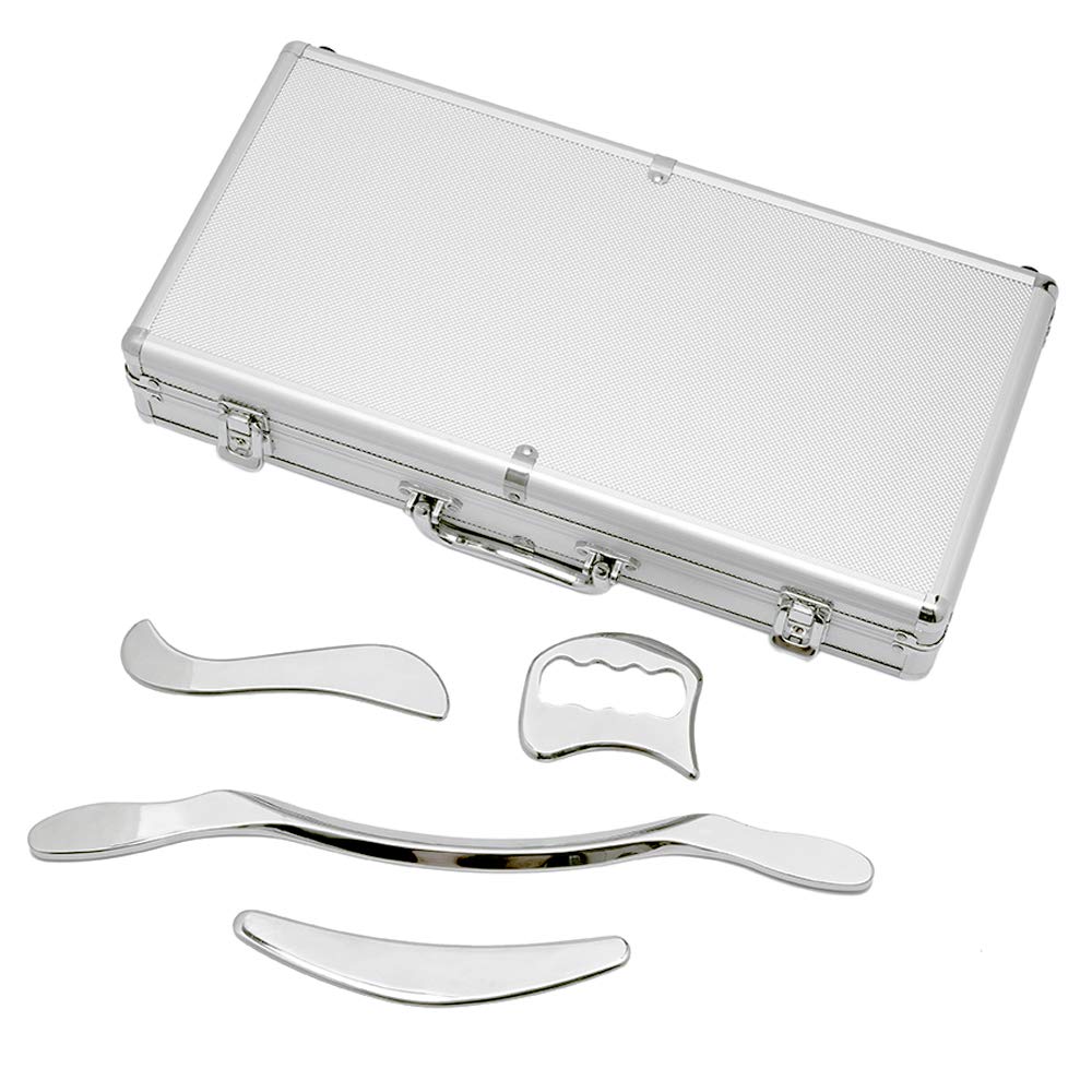 Premium Stainless Steel Gua Sha Scraping Massage Tool Set - IASTM Therapy Tools for Deep Tissue Relief & Muscle Recovery | Perfect for Facial Massage, Body Sculpting & Pain Management at Home or Spa
