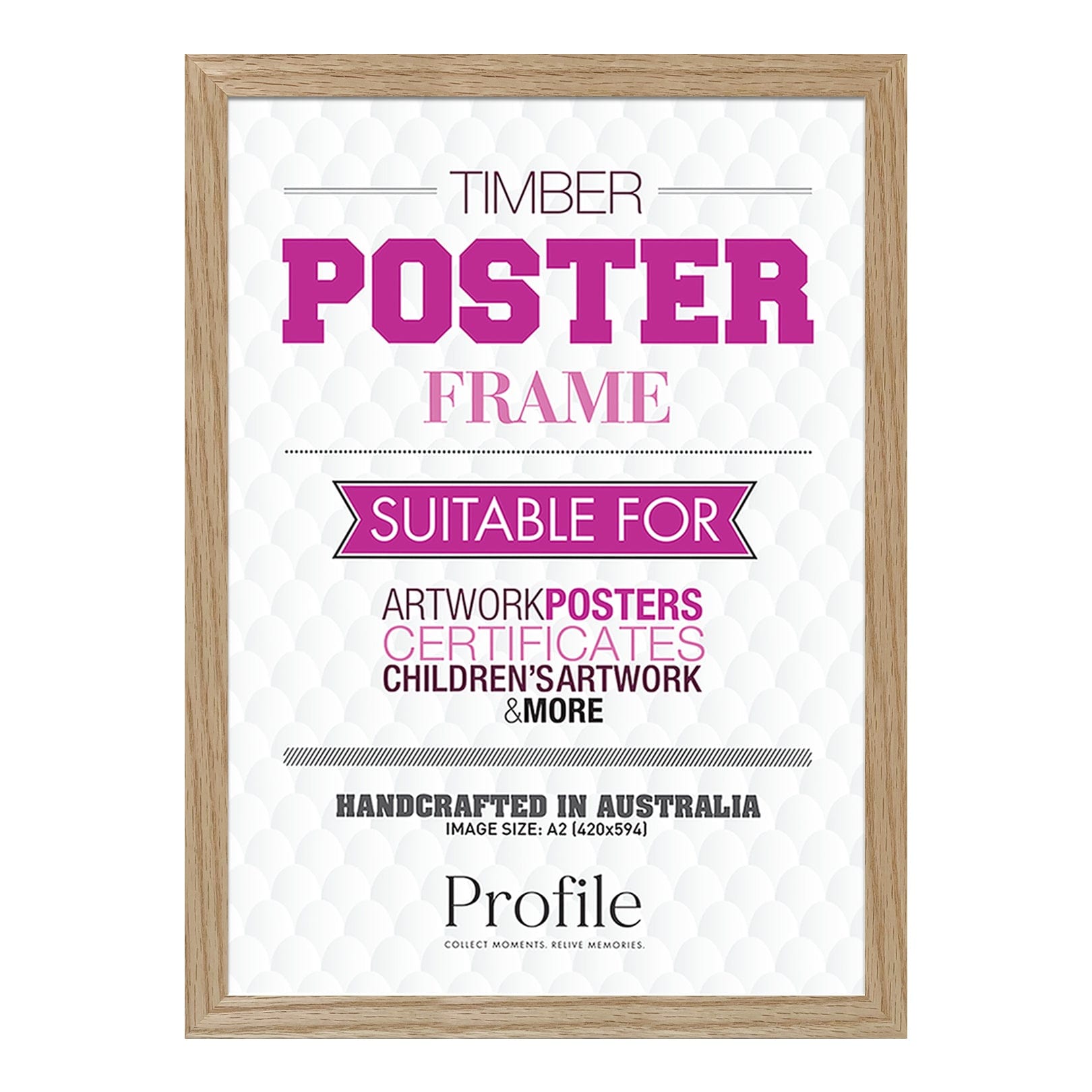 Classic Natural Oak A2 Picture Frame - 11.7 x 16.5 Inch Wood Photo Frame for Wall Display, Home Decor & Office Art - Perfect for Family Photos, Artwork & Certificates