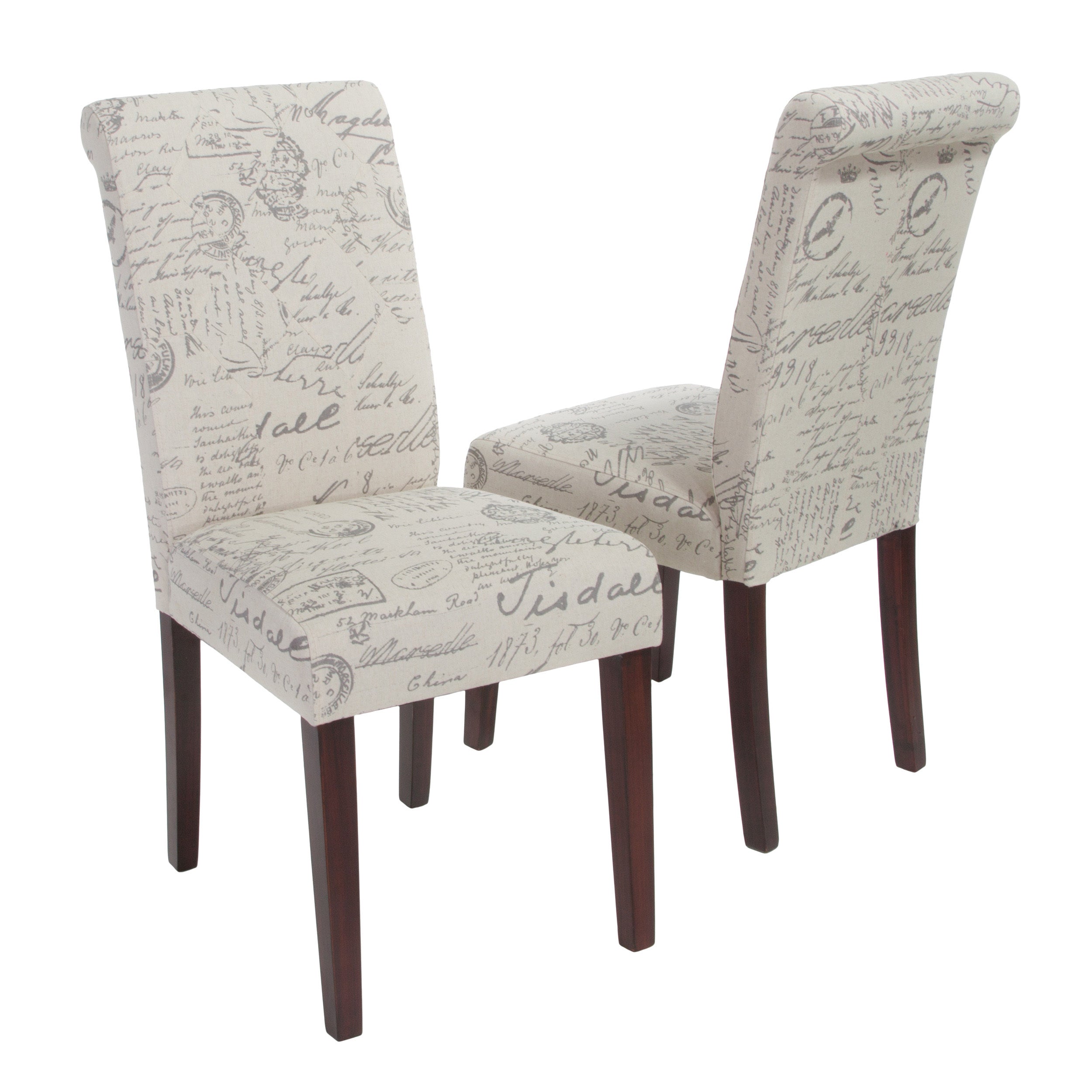 Modern Dining Chairs Set of 2 - Sturdy Wooden Kitchen Chairs with Padded Seats - Comfortable Home & Restaurant Furniture for Dining Room, Kitchen, Breakfast Nook