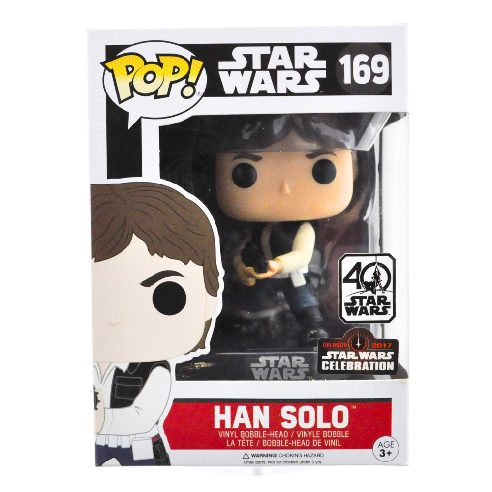 Funko Pop! Star Wars Han Solo (Action Pose) #169 - 2017 Celebration Exclusive Collectible Figure - Perfect for Display & Star Wars Fans Collection