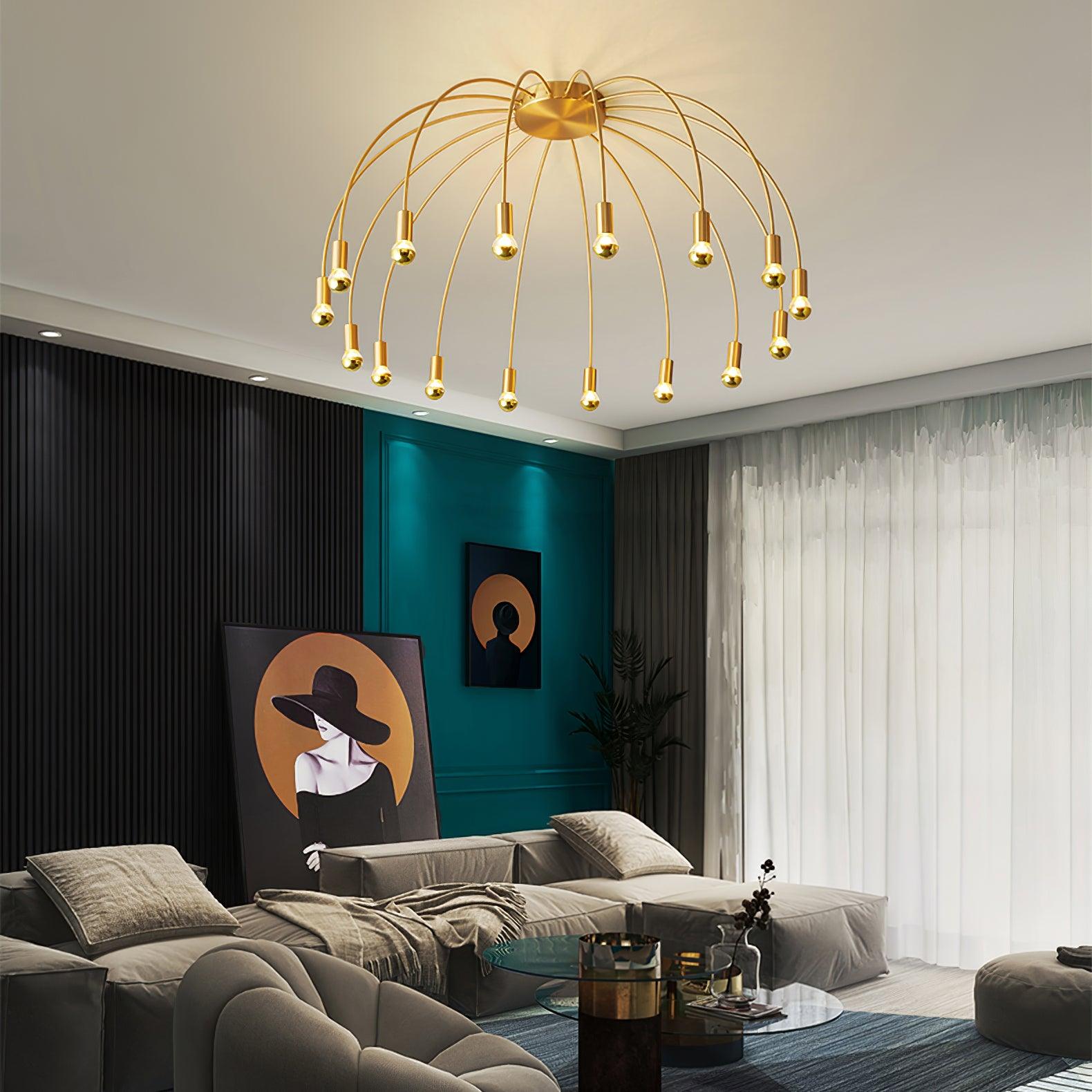 Modern Fireworks Ceiling Light Fixture - LED Chandelier for Living Room, Bedroom & Dining Room - Elegant Home Decor Lighting for Parties & Romantic Ambiance