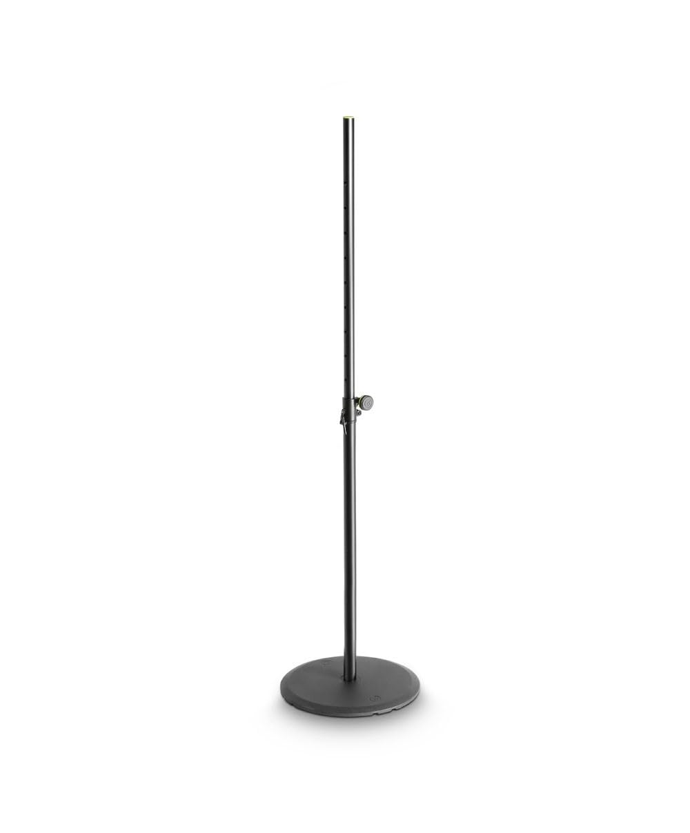 Heavy Duty Speaker Stand with Plate Base & Weight Plate - Cast Iron Black | Perfect for Home Theater, Studio Monitors & PA Systems