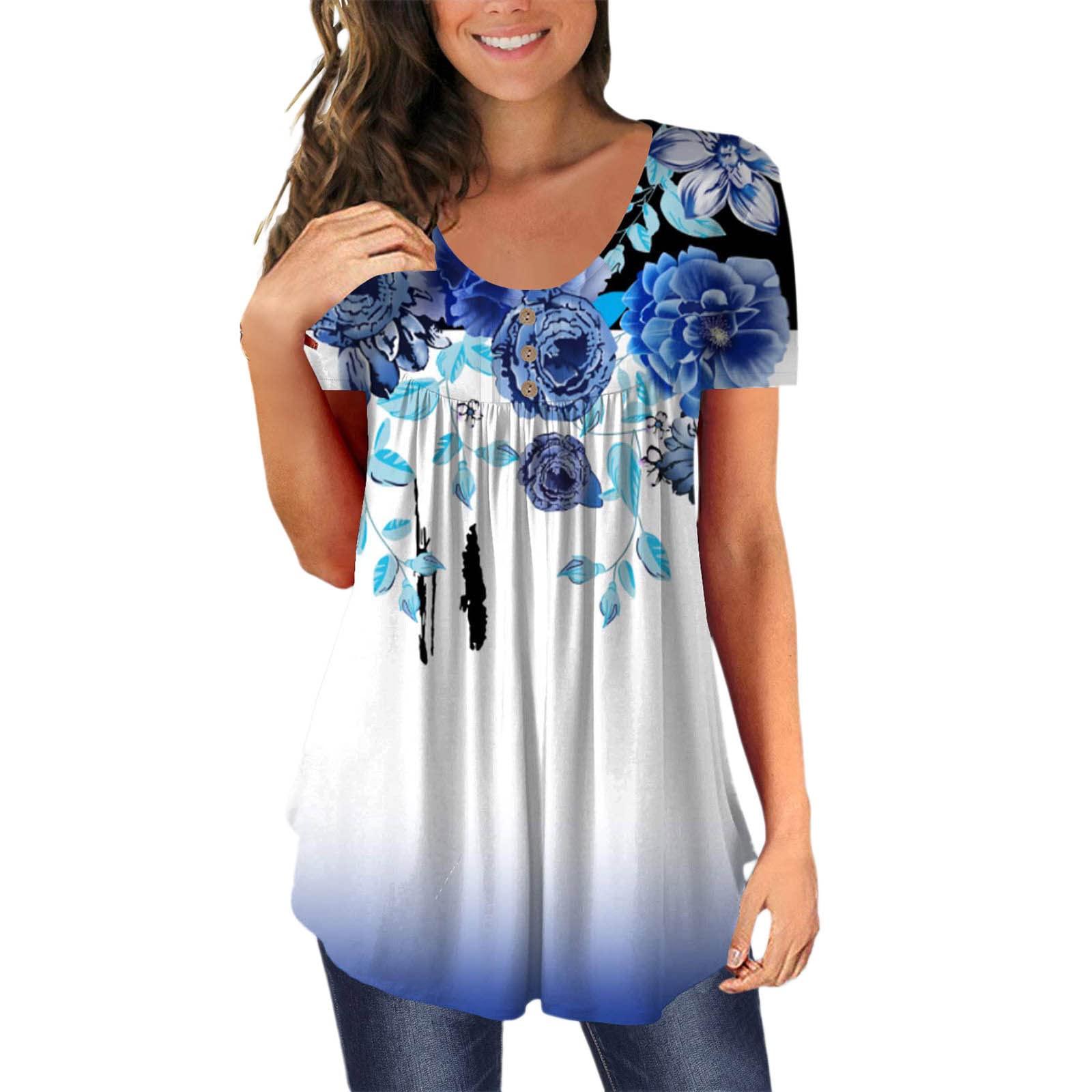 Sexy V-Neck Tops for Women - Front Twist Short & Long Sleeve Loose Fit T-Shirts | Summer Spring Casual Wear | Perfect for Date Night, Beach Outings & Weekend Brunch