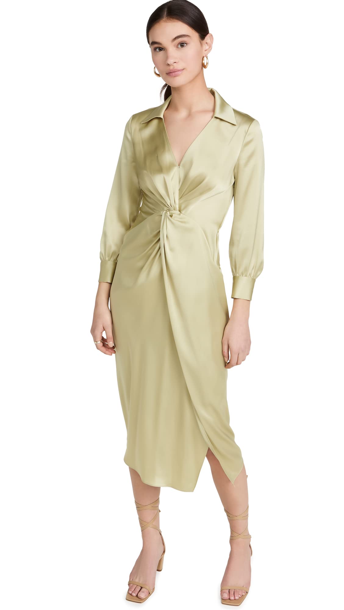 Theory Women's Twist Midi Dress - Elegant Wrap Style for Office, Cocktail Parties & Special Occasions | Flattering A-Line Silhouette | Premium Stretch Fabric