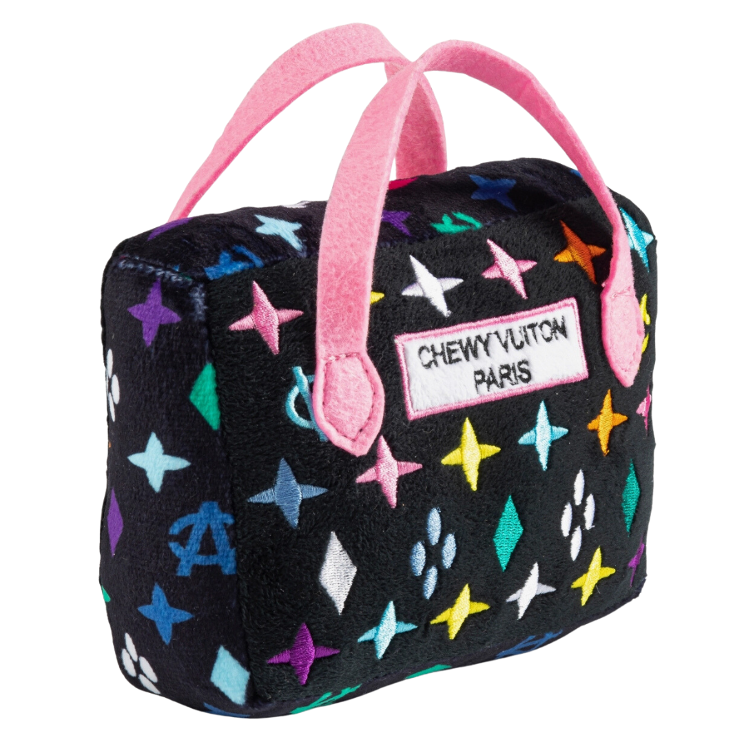 Louis Vuitton Inspired Black Monogram Chew Toy for Dogs - Durable Pet Teething Toy for Puppies & Small Dogs | Perfect for Playtime, Training & Dental Health