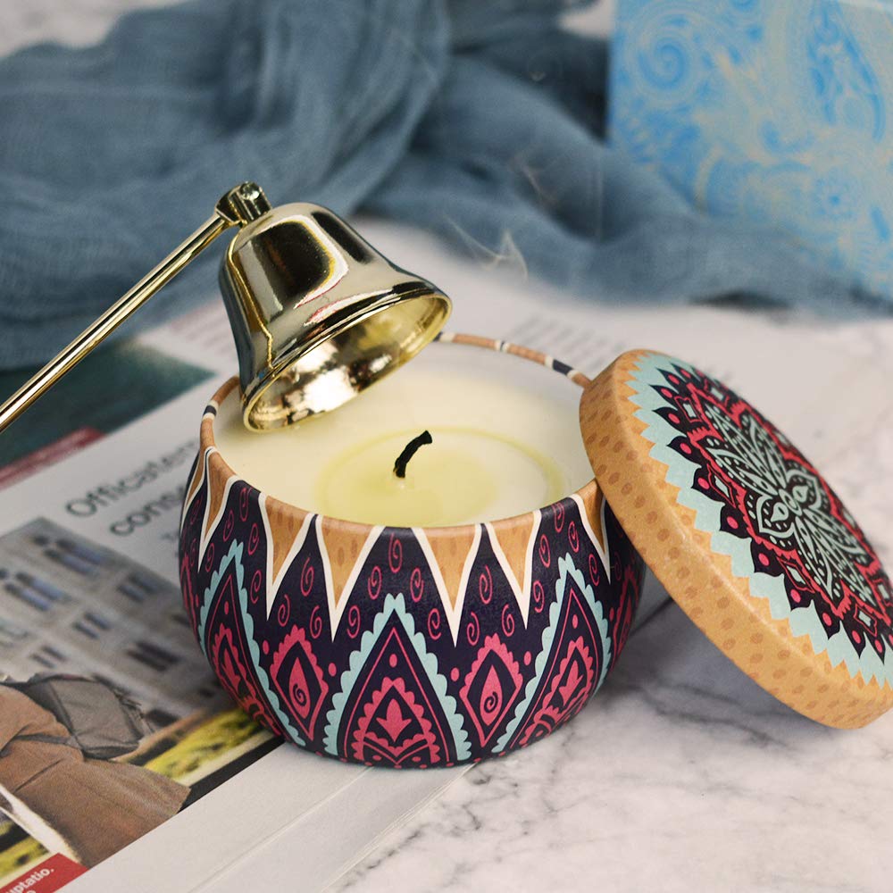 Silver Candle Snuffer - Long Handle Wick Extinguisher for Scented & Jar Candles (Safe Flame Out)