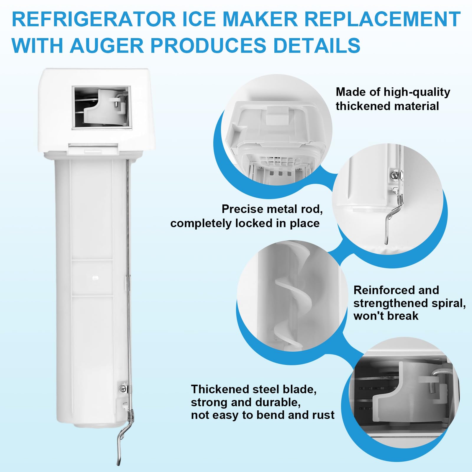 Upgraded DA97-14504C Refrigerator Ice Bucket Replacement for Samsung RF23HCEDBSR RF22KREDBSR RF23J9011SR - Ice Maker Container Tray & Auger Assembly - Perfect for Home Kitchen and Office Use