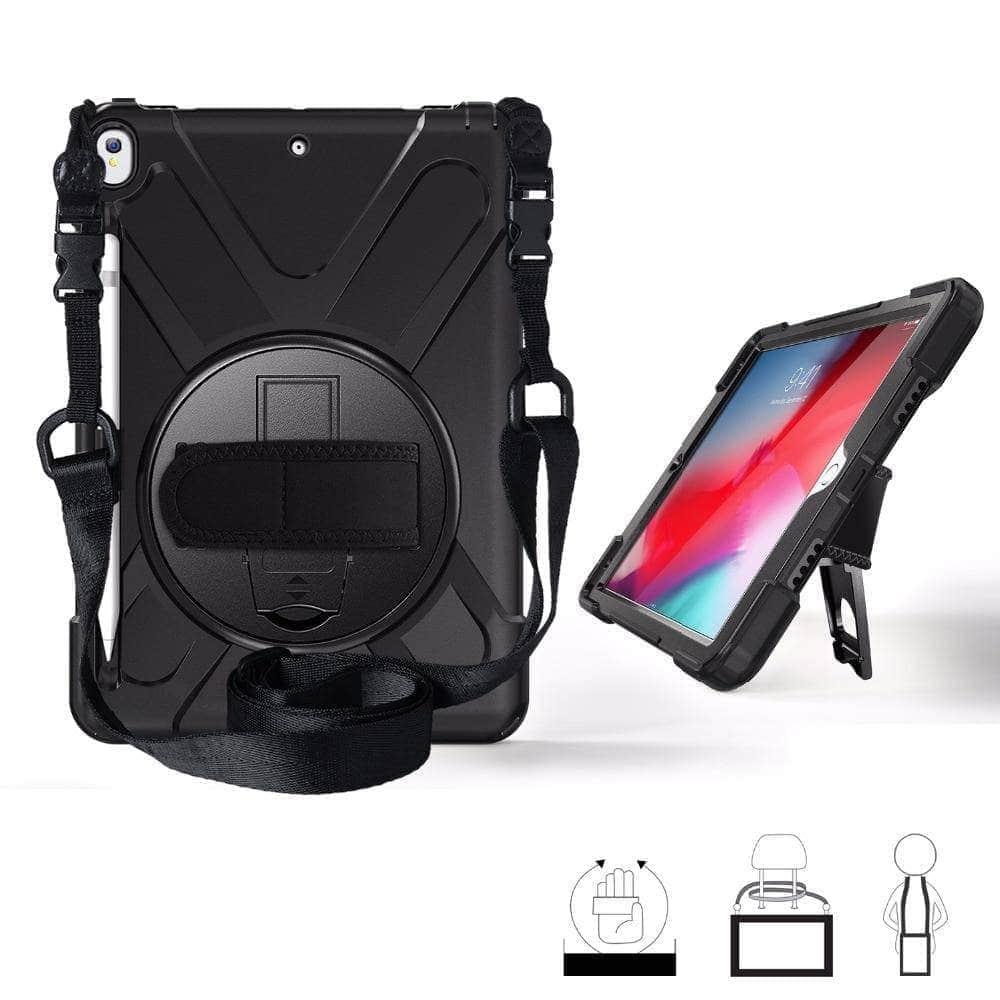 Premium Shockproof Armor Case for iPad Air 3 (2019) with Pencil Holder - Durable Shoulder Strap Protection for Travel, Work & School Use
