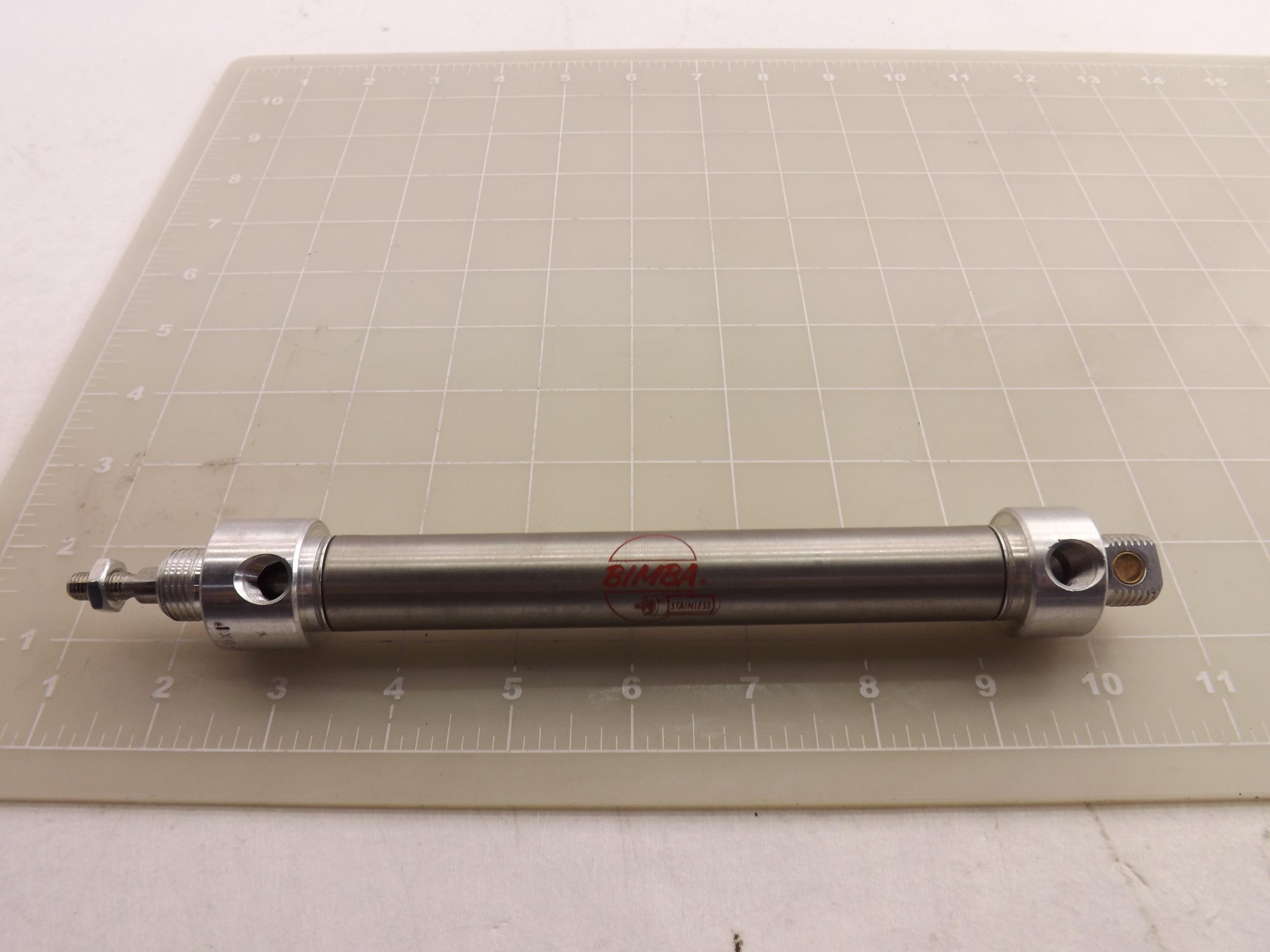 Original BIMBA MRS-044-DXP 4 Inch Stroke Pneumatic Cylinder with MRS Magnetic Reed Switch - Double Acting, 3/4 Inch Bore, Universal Double End/Rear Pivot - Ideal for Industrial Automation, Packaging Machinery, and Material Handling Systems
