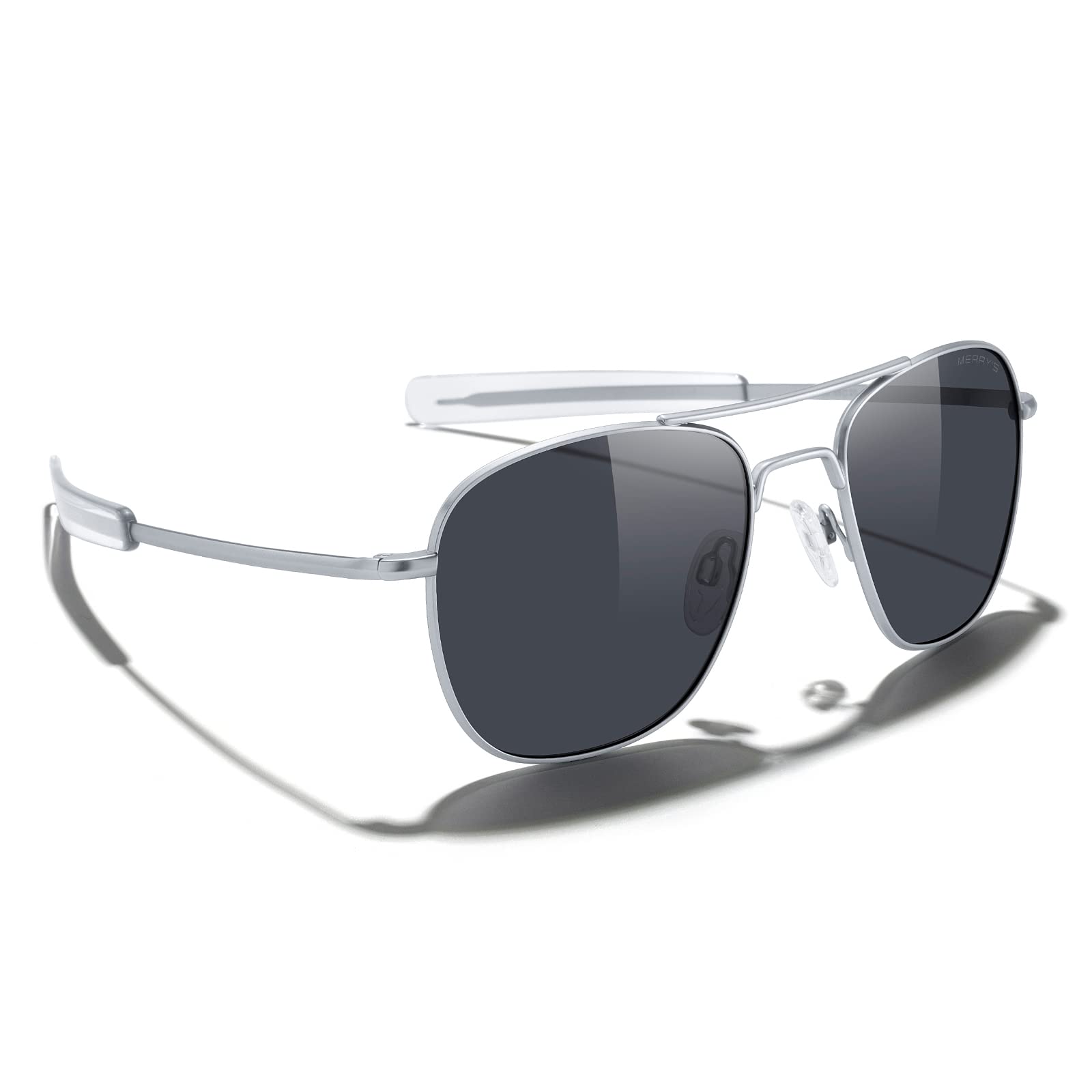 MERRY'S Classic Square Aviator Military Polarized Sunglasses for Men & Women S8636 - UV Protection, Stylish Unisex Shades for Driving, Outdoor Sports & Fashion