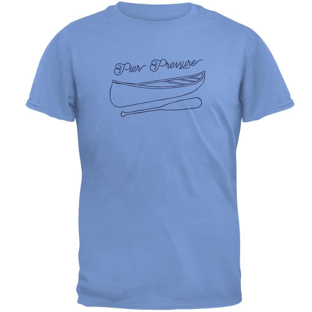 Men's Summer Sun Pier Pressure Canoe Graphic T-Shirt - Carolina Blue - Large | Comfortable Casual Wear for Outdoor Activities, Beach & Canoeing