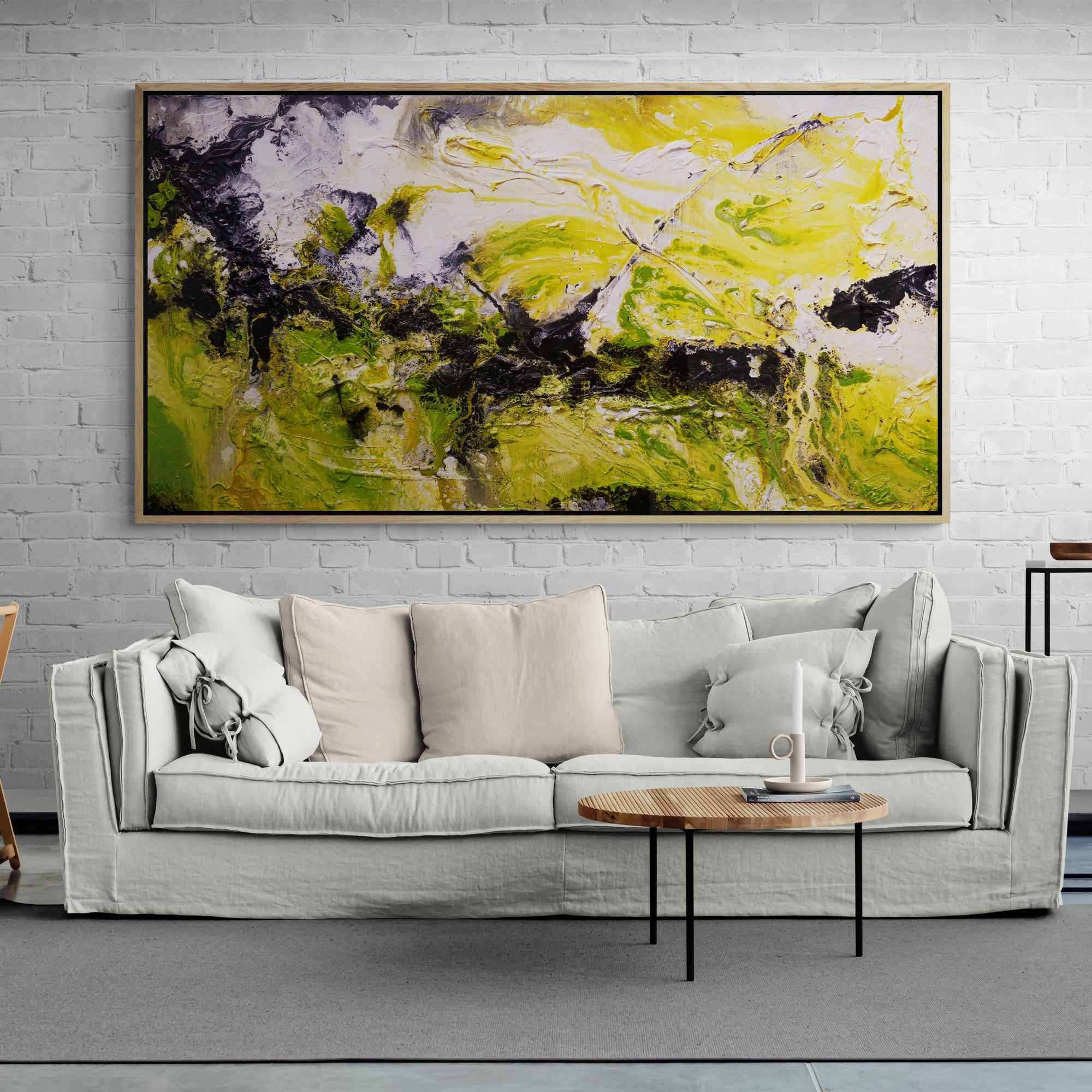Lime Rust Textured Abstract Painting - 190cm x 100cm Modern Wall Art for Living Room, Bedroom & Office Decor | Lime By Design