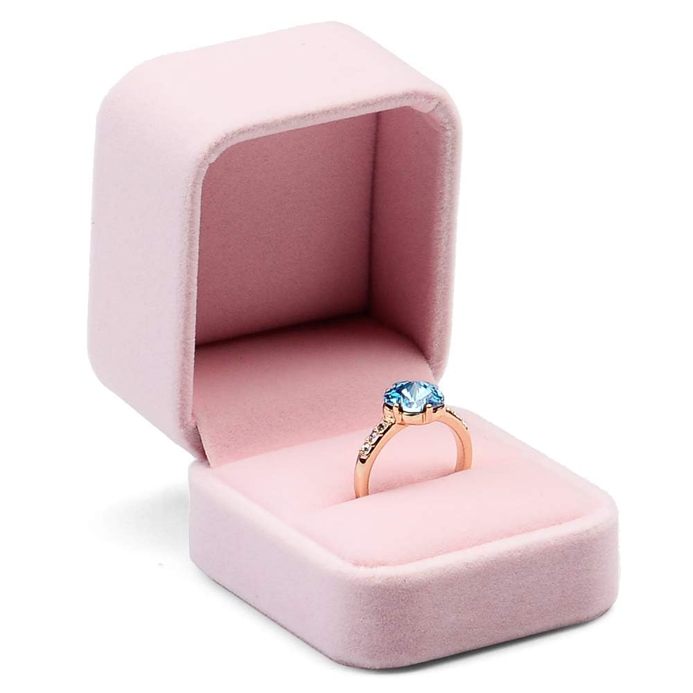 Oirlv Velvet Ring Box - Elegant Jewelry Gift Box for Engagement, Proposal, Wedding - Perfect Ring Bearer Case for Special Occasions & Romantic Moments