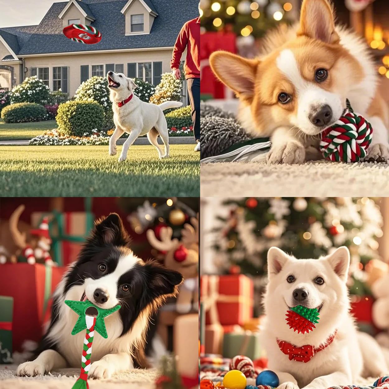 15 Pack Christmas Dog Toys - Durable Puppy Chew Toys with Rope Set | Interactive Tough Chew Box for Training, Teething & Play | Perfect Holiday Gift for Puppies (Great for Indoor/Outdoor Play & Puppy Training)