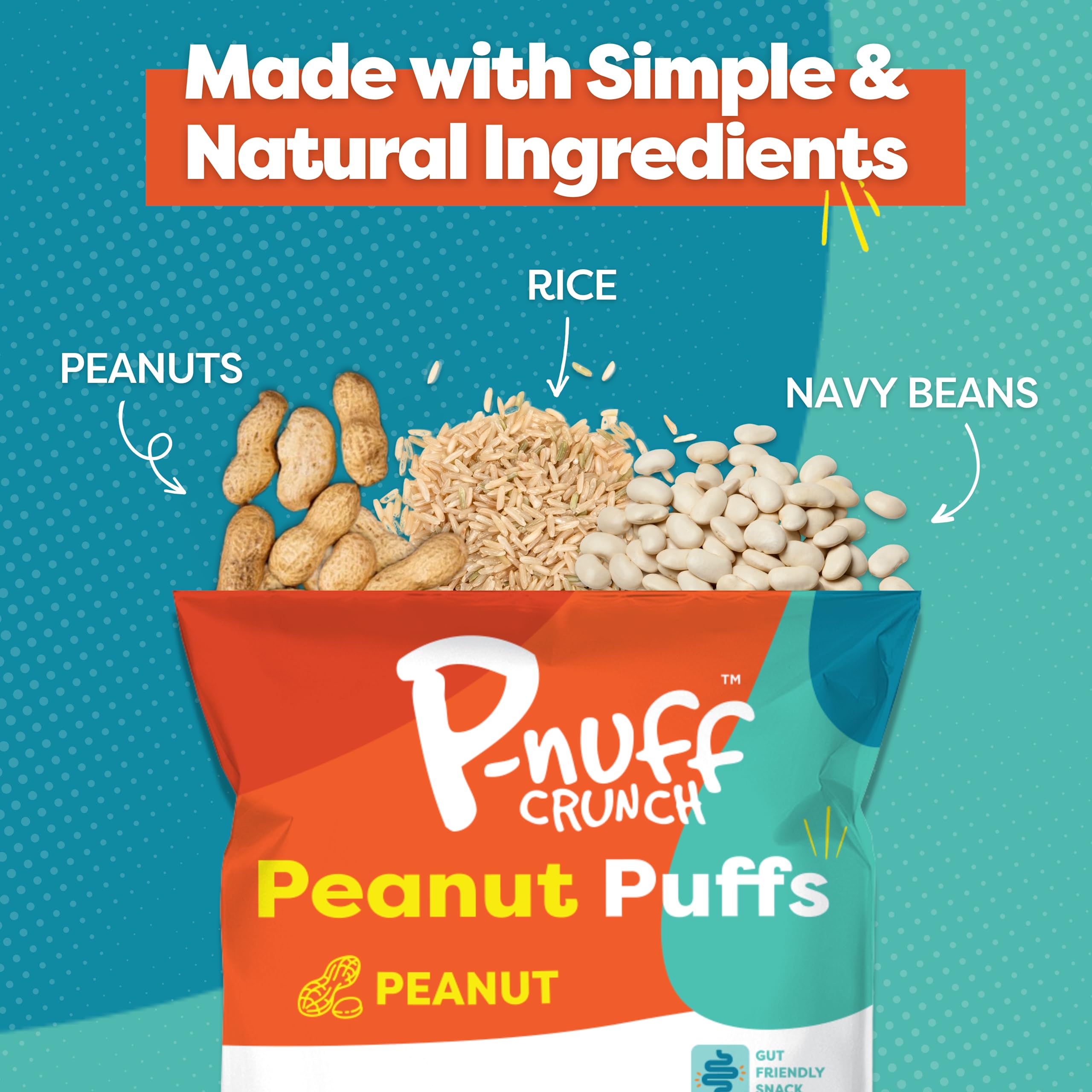 Pnuff Crunch Peanut Butter Puffs - Healthy Low Calorie Gluten Free Vegan High Protein Keto Snacks - Variety Pack 4 Oz (6 Pack) - Perfect for Office, School & On-the-Go Snacking
